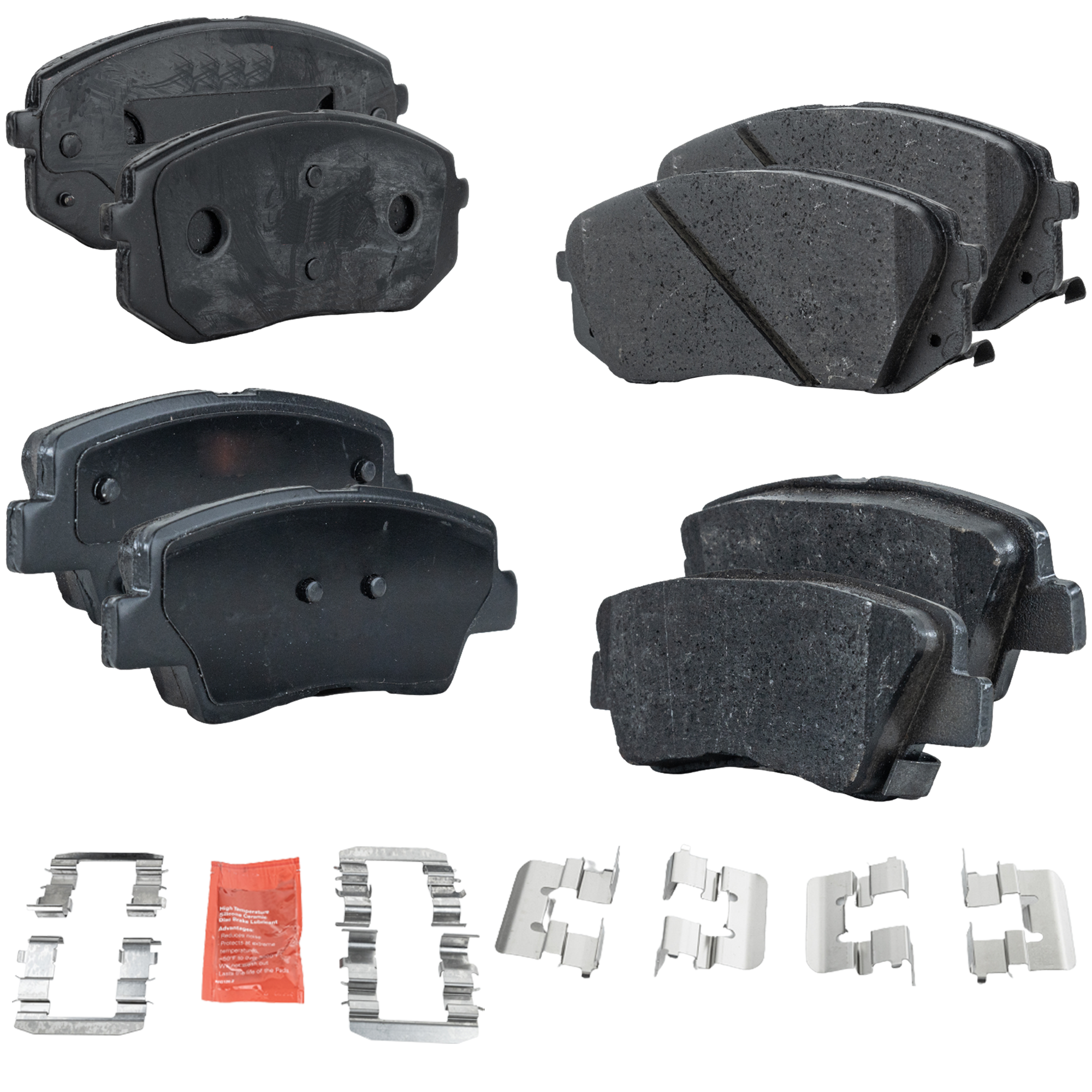 AM CADENZA 14-16 SOUL EV 15-17 FRONT AND REAR BRAKE PAD SET 4 Wheel Set SKU SET STPSSCP1295-4 B OEM 581011DA00-581012SA50-581012SA