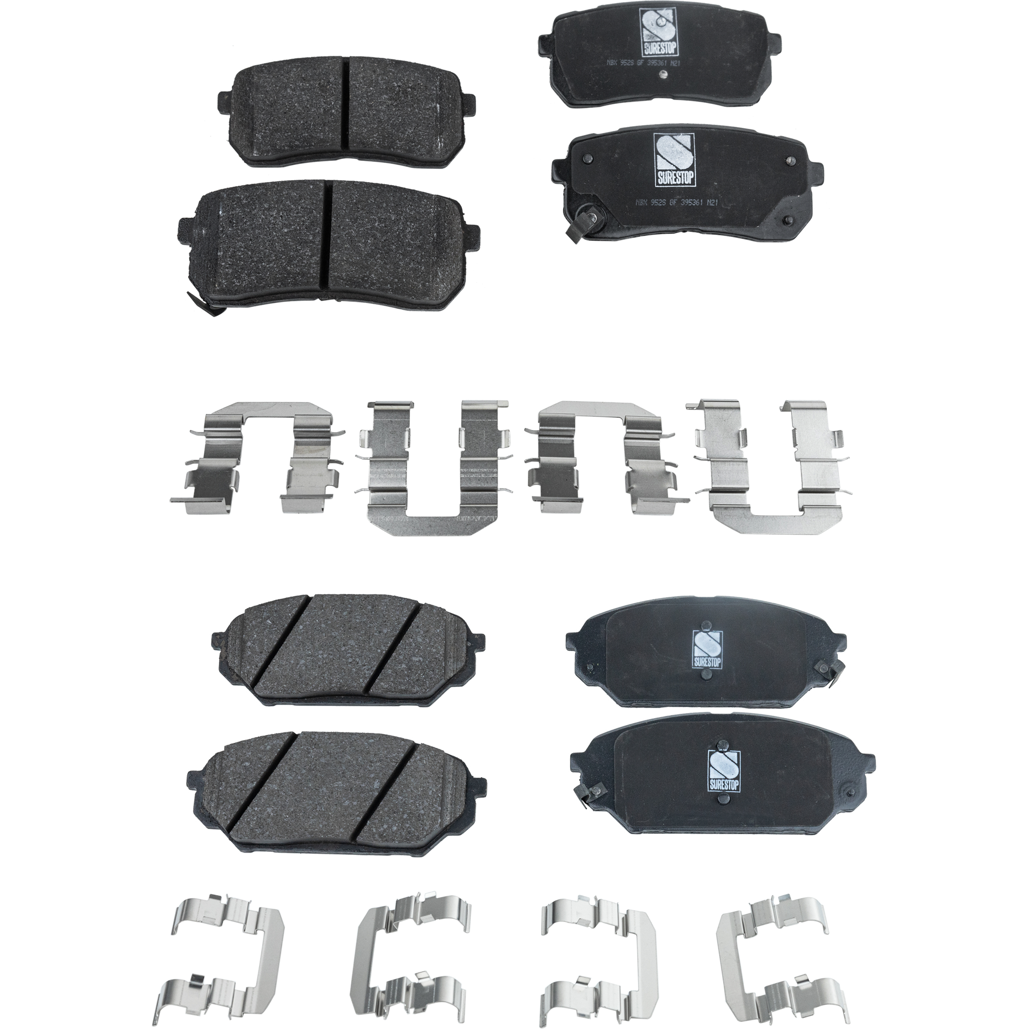 AM VERACRUZ 07-09 FRONT AND REAR BRAKE PAD SET 4 Wheel Set SKU SET STPSSCP1301-4 OEM 581013JA00-583023JA00-583023JA