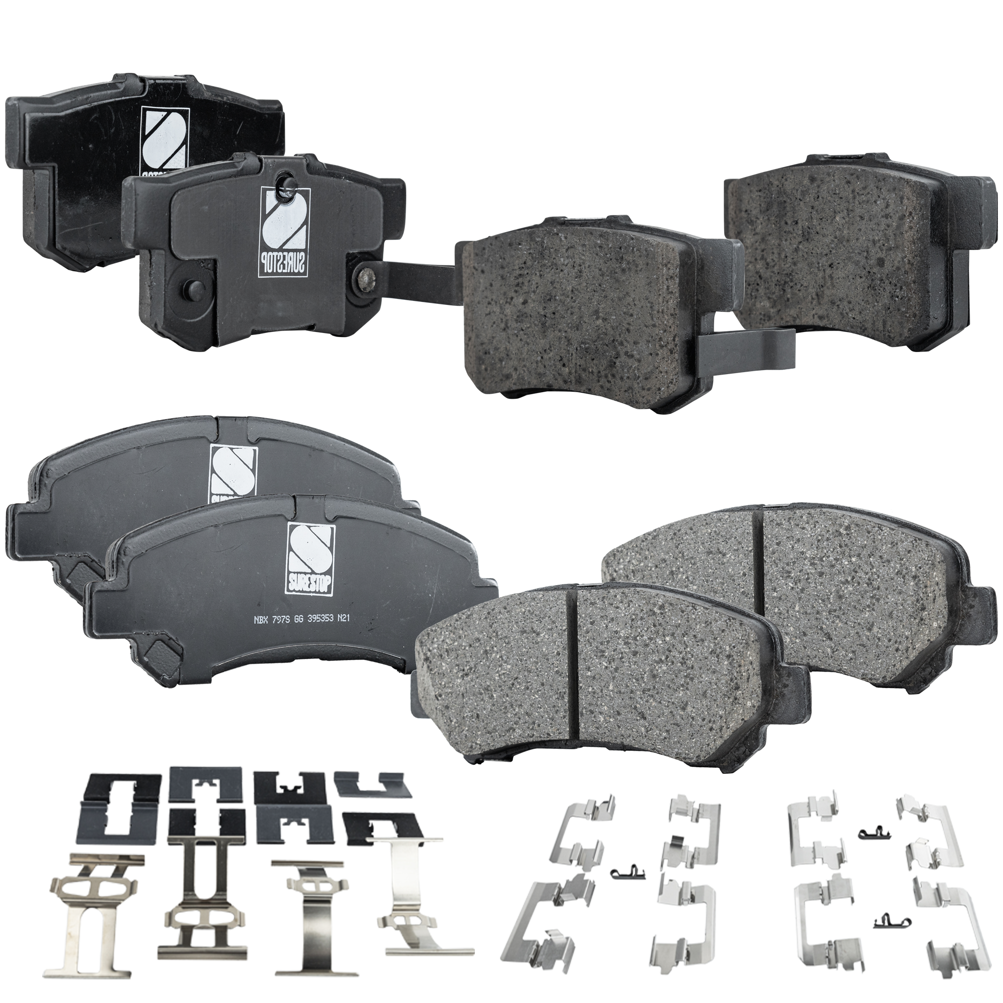 AM KIZASHI 10-13 FRONT AND REAR BRAKE PAD SET 4 Wheel Set SKU SET STPSSCP1338-4 OEM 43022S2A000-43022S5A500-43022S