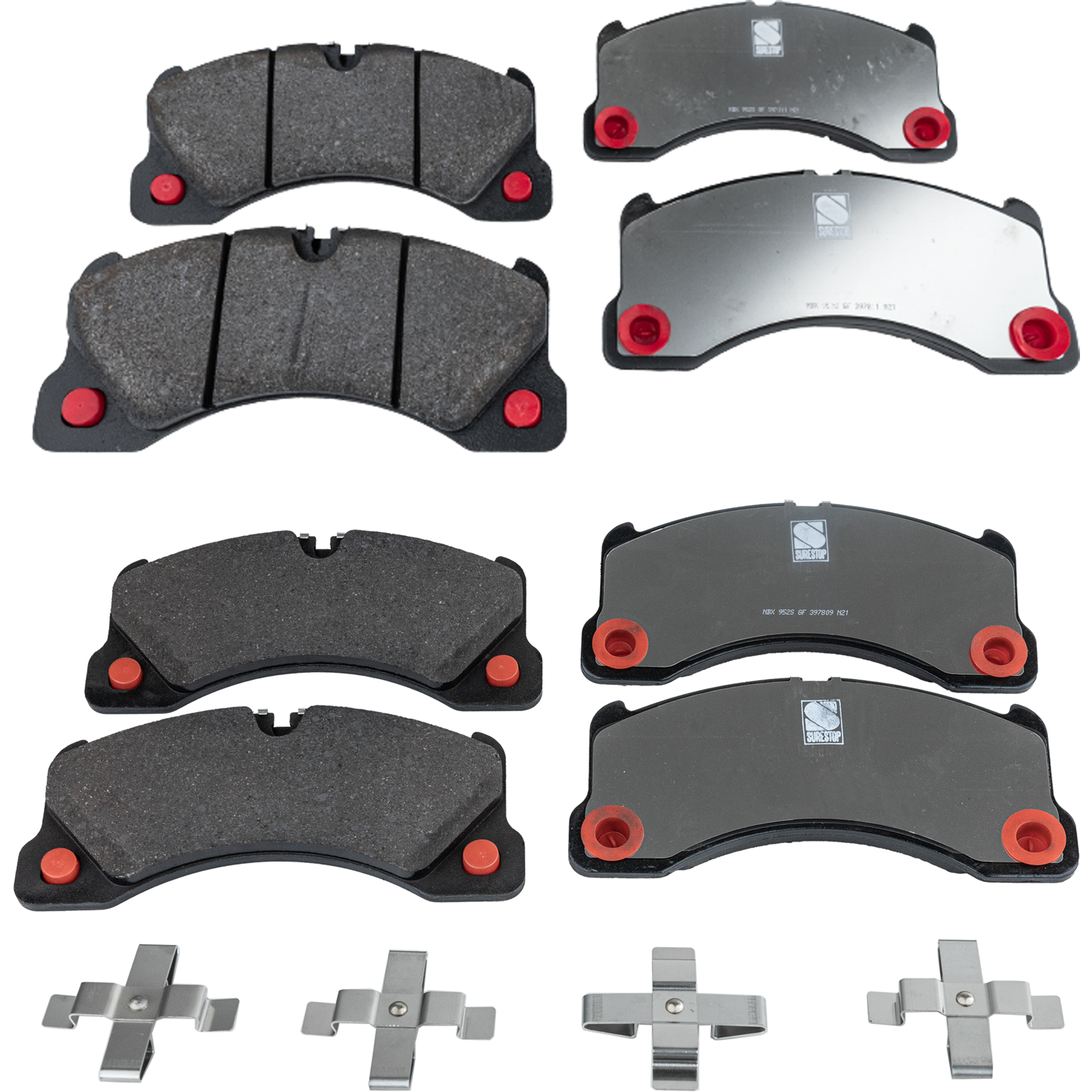 AM CAYENNE 11-18 TOUAREG 11-15 FRONT AND REAR BRAKE PAD SET 4 Wheel Set SKU SET STPSSCP1349-4 B OEM 7P0698151B 7P0698151C 7P669815