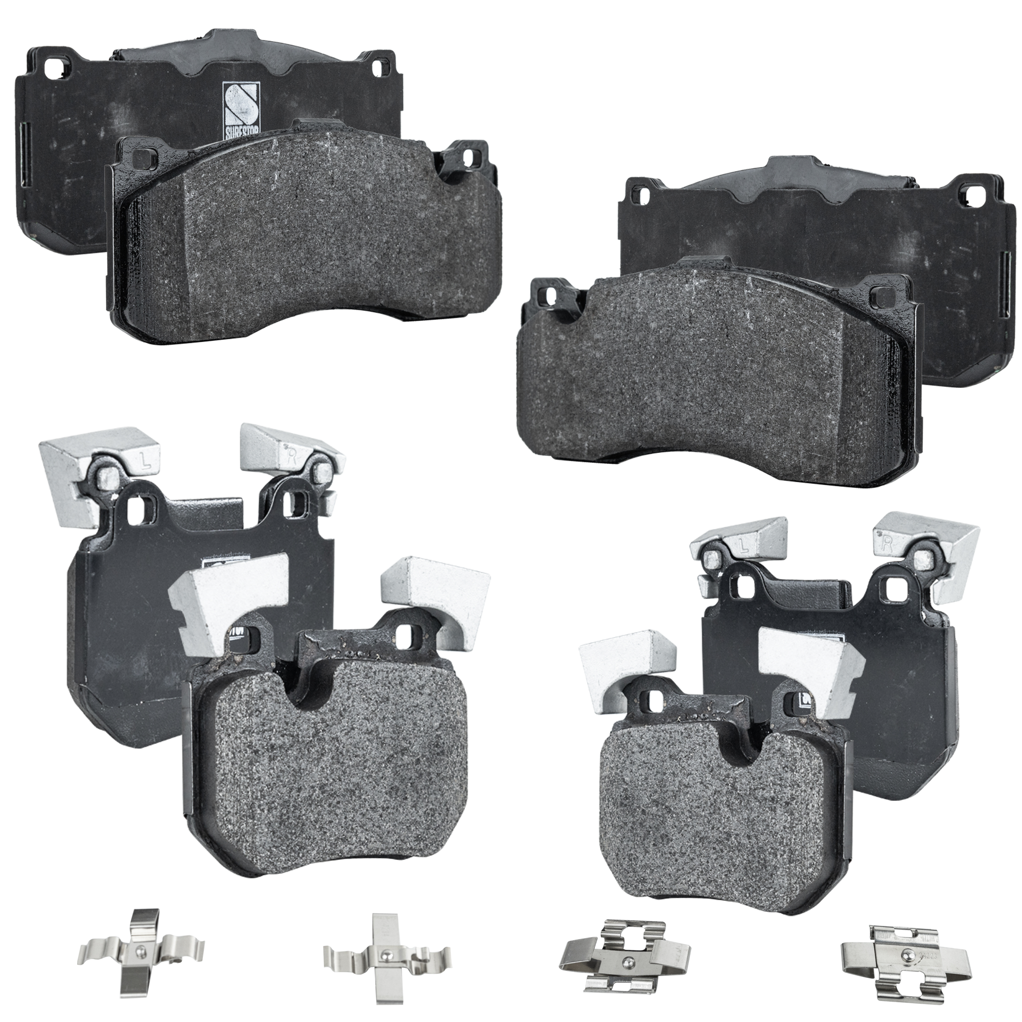 AM 135I 08-13-135IS 13-13 FRONT AND REAR BRAKE PAD SET 4 Wheel Set SKU SET STPSSCP1371-4 B OEM 34106860642-34116786044-341167