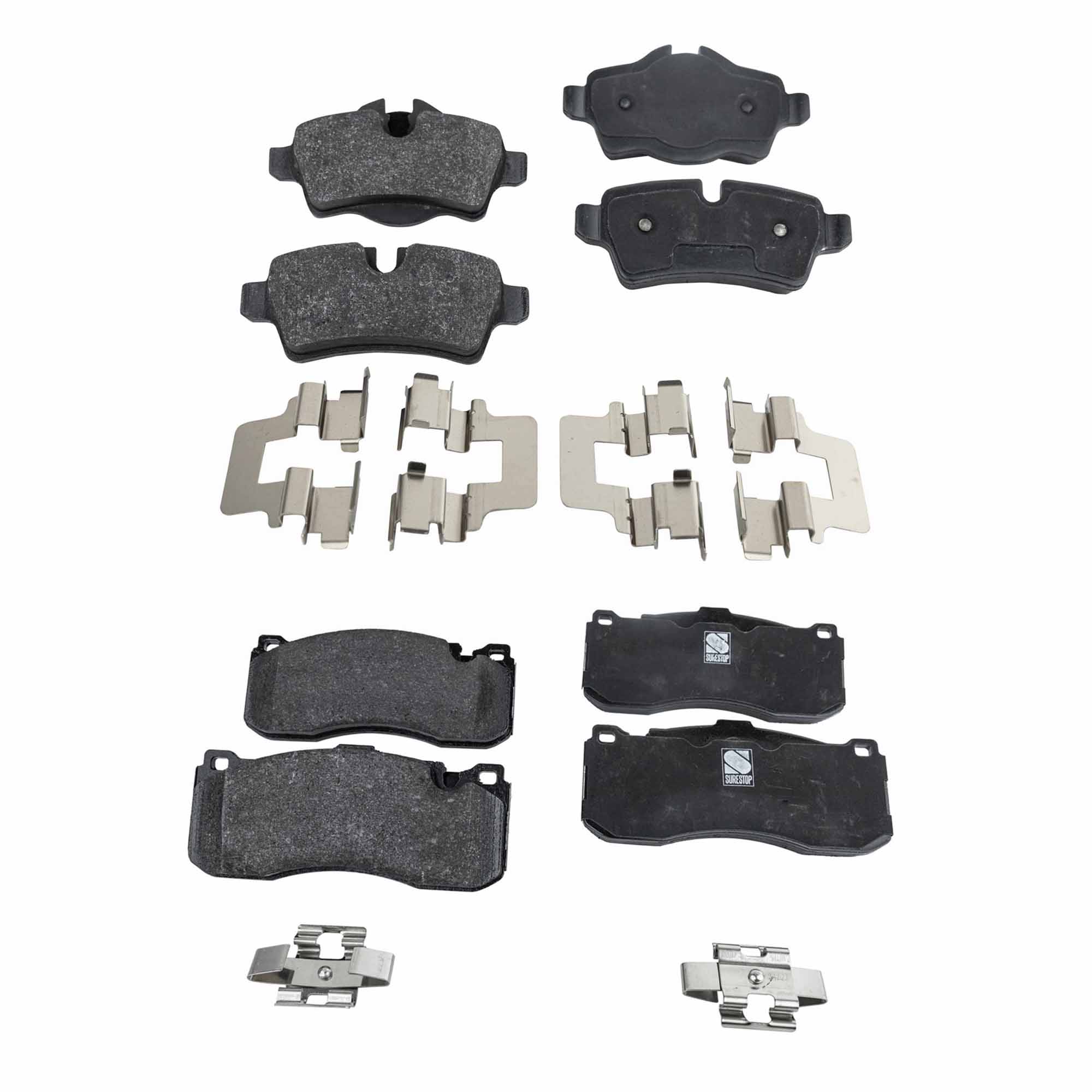 AM COOPER 13-13 FRONT AND REAR BRAKE PAD SET 4 Wheel Set SKU SET STPSSCP1371-4 C OEM 34106860642-34116786044-341167