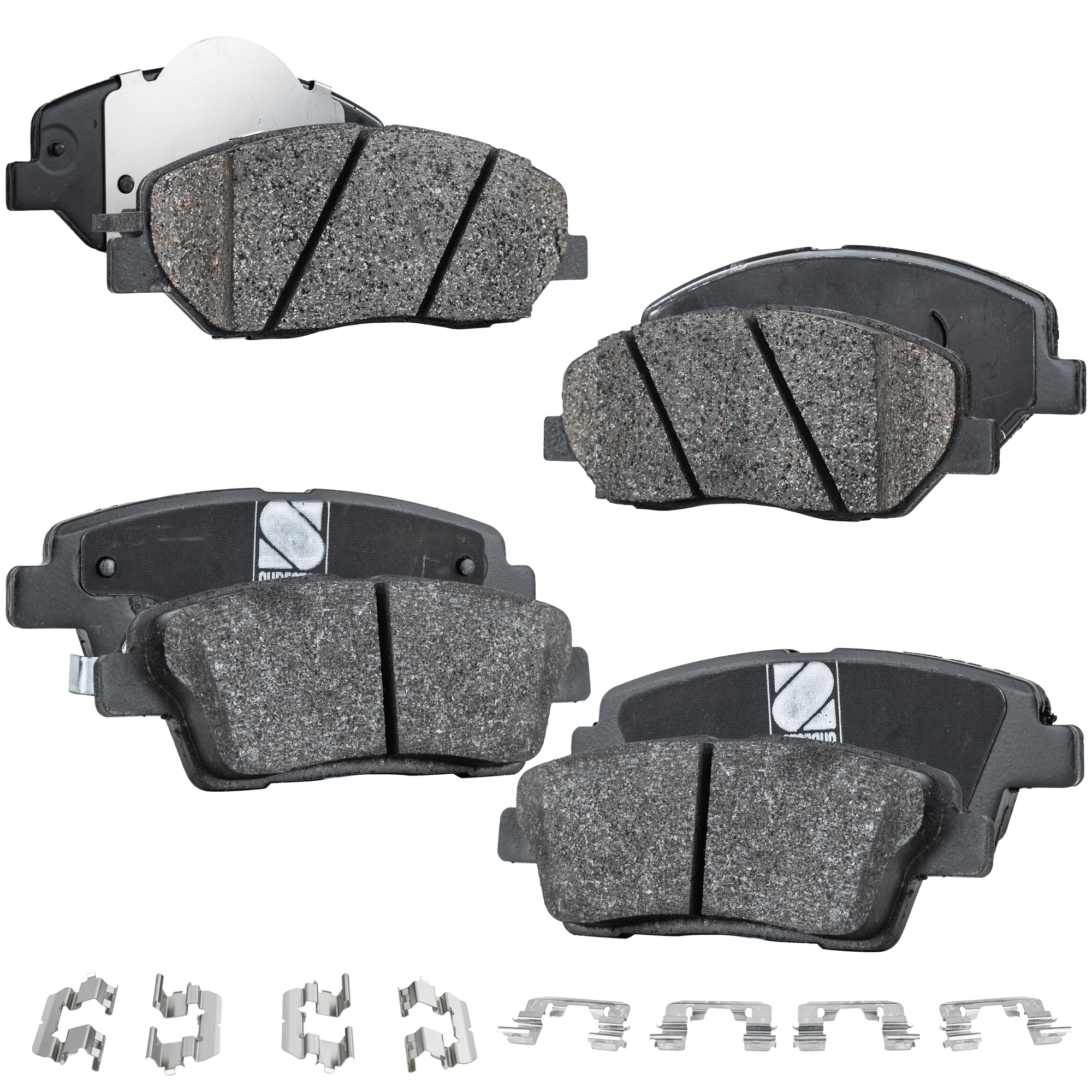 AM GENESIS 10-11 FRONT AND REAR BRAKE PAD SET 4 Wheel Set SKU SET STPSSCP1384-4 B OEM 581013MA00-581013MA01-583023MA