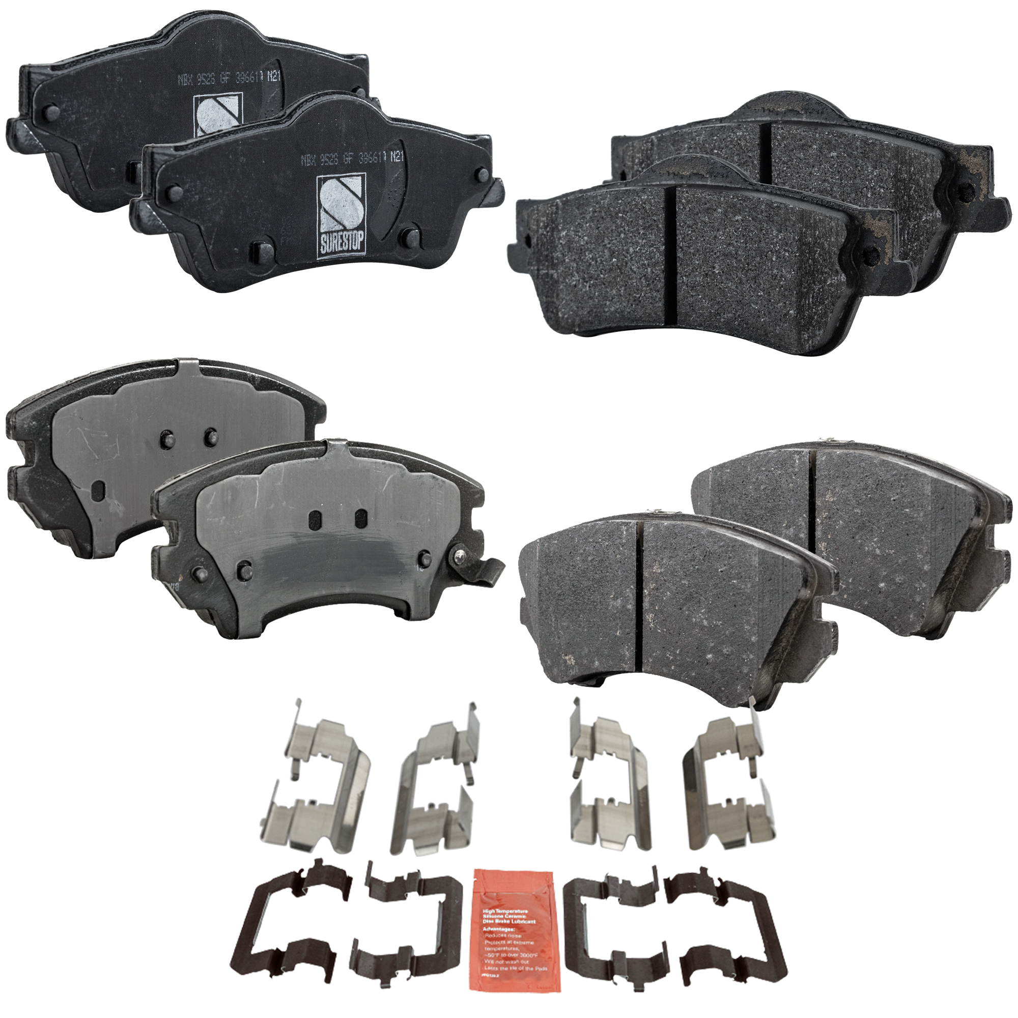 AM CAPRICE 11-17 FRONT AND REAR BRAKE PAD SET 4 Wheel Set SKU SET STPSSCP1404-4 C OEM 922-302-699-225-798-000-000-000-000