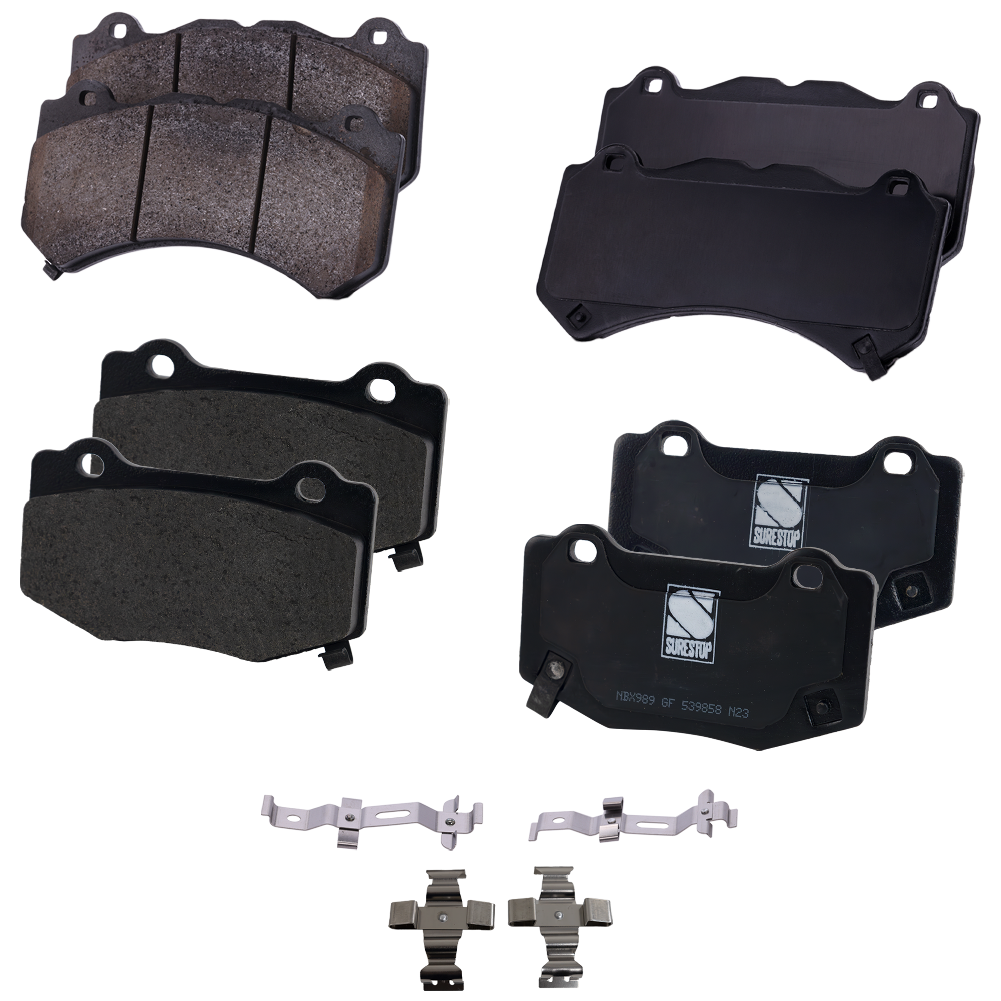 AM CORVETTE 15-19 CAMARO 17-21 FRONT AND REAR BRAKE PAD SET 4 Wheel Set SKU SET STPSSCP1405-4 B OEM 25940447-68144427AA 68144427AB