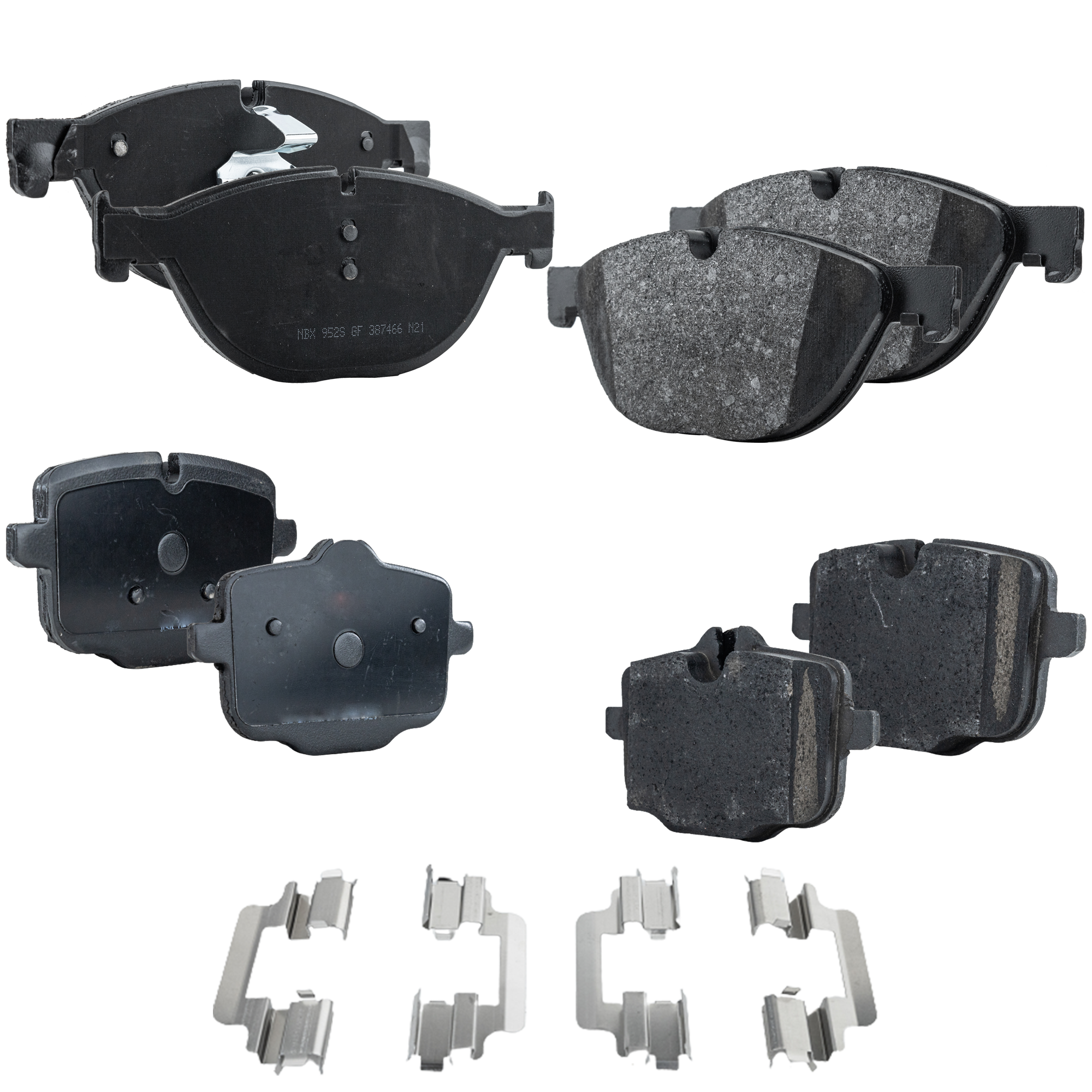 AM 550I 11-16-650I GRAN COUPE 13-19 FRONT AND REAR BRAKE PAD SET 4 Wheel Set SKU SET STPSSCP1409-4 A OEM 34116775322-34116793021-341168