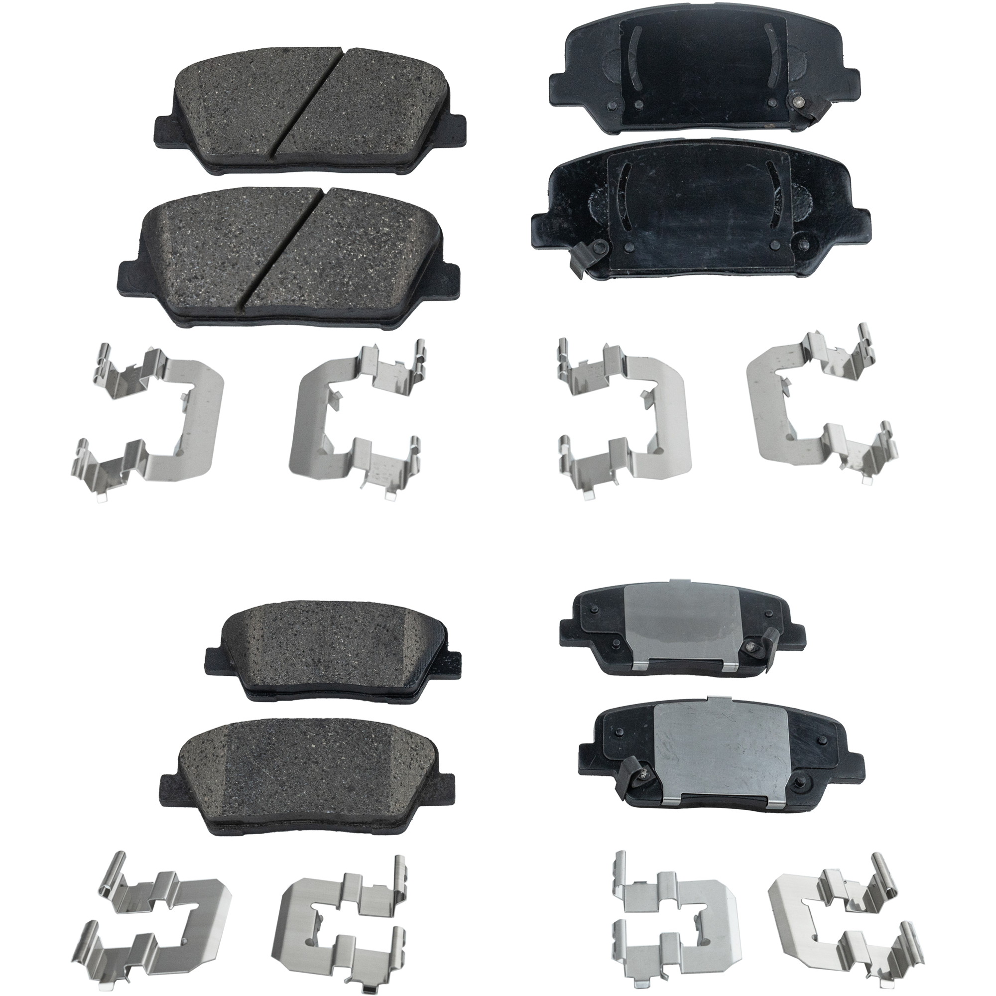 AM GENESIS COUPE 10-16 FRONT AND REAR BRAKE PAD SET 4 Wheel Set SKU SET STPSSCP1413-4 A OEM 581012MA00-581012TA20-581012TA
