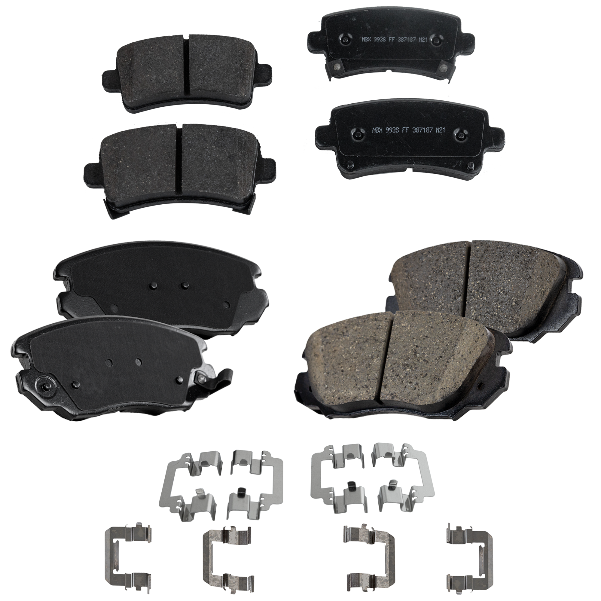 AM IMPALA 14-19 LACROSSE 10-16 FRONT AND REAR BRAKE PAD SET 4 Wheel Set SKU SET STPSSCP1421-4 B OEM 13234468-13237767-13237768-133