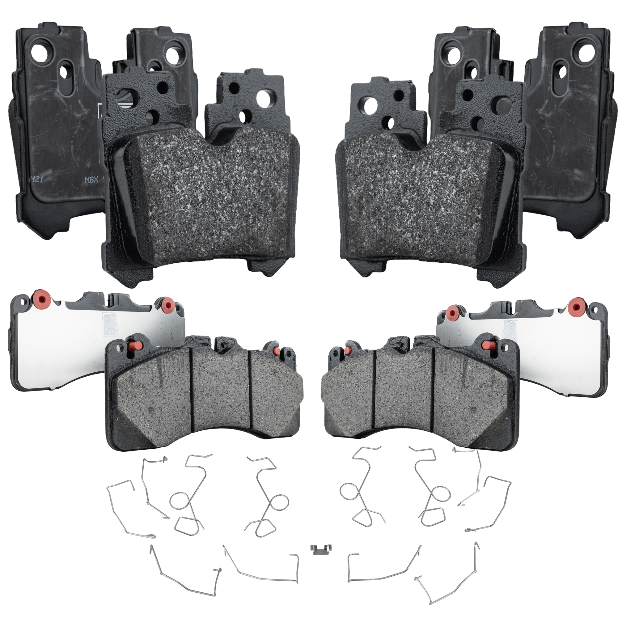 AM LS460-10-17 FRONT AND REAR BRAKE PAD SET 4 Wheel Set SKU SET STPSSCP1440-4 OEM 044650W150-044650W151-044650W1