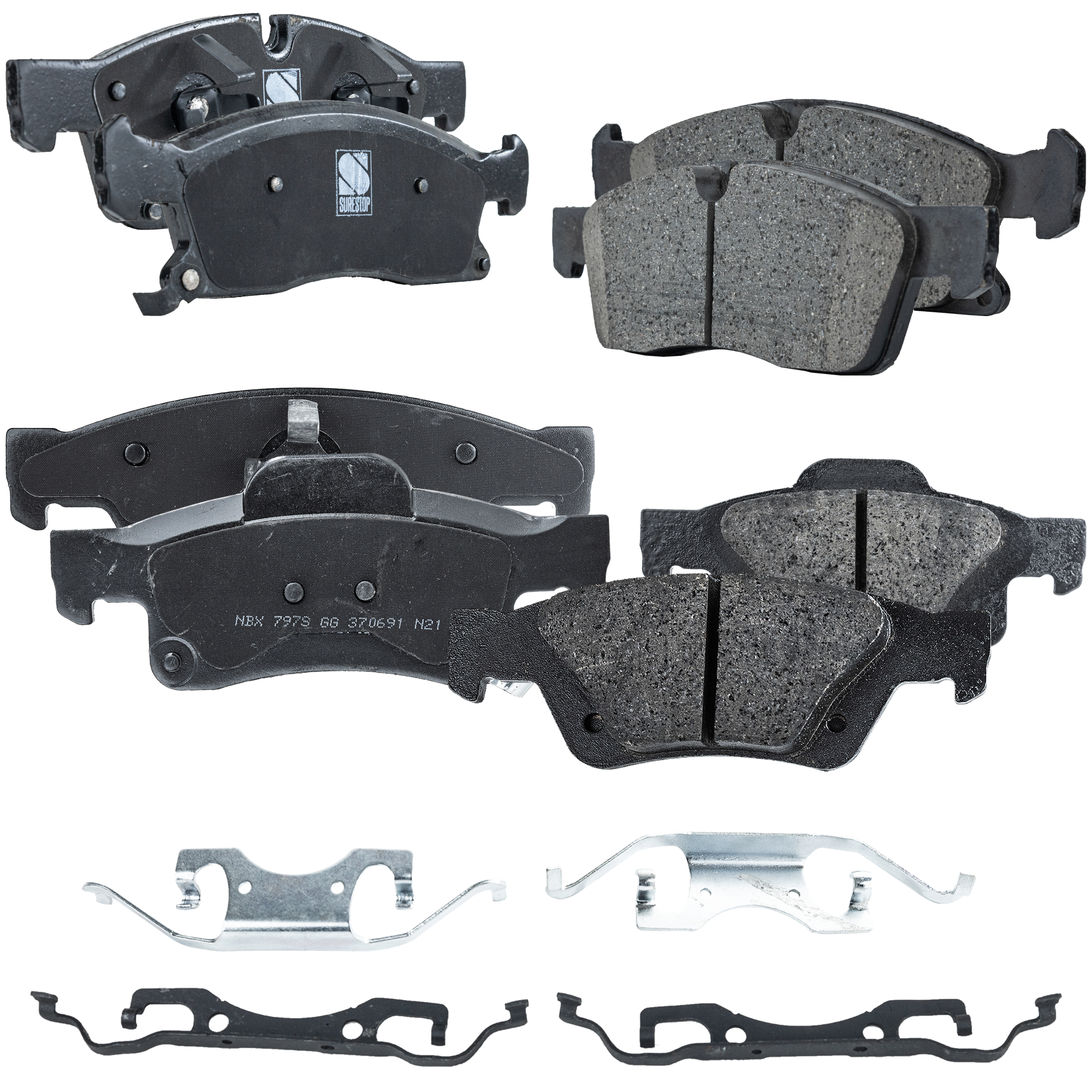 AM DURANGO GRAND CHEROKEE 11-16 FRONT AND REAR BRAKE PAD SET 4 Wheel Set SKU SET STPSSCP1455-4 OEM 68052369AA 68052386AA 68516694