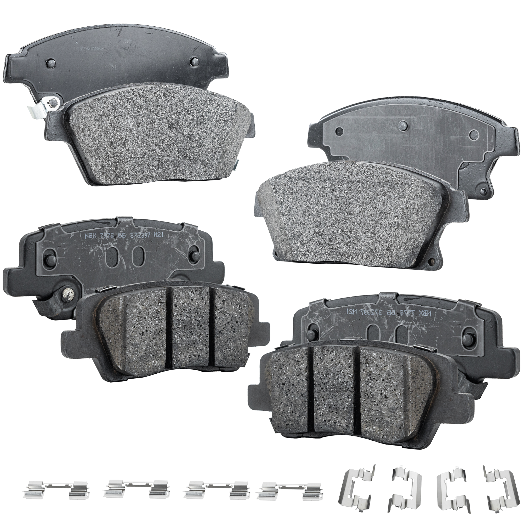 AM ATS 13-16 FRONT AND REAR BRAKE PAD SET 4 Wheel Set SKU SET STPSSCP1467-4 B OEM 13301234-13412809-13412810-193