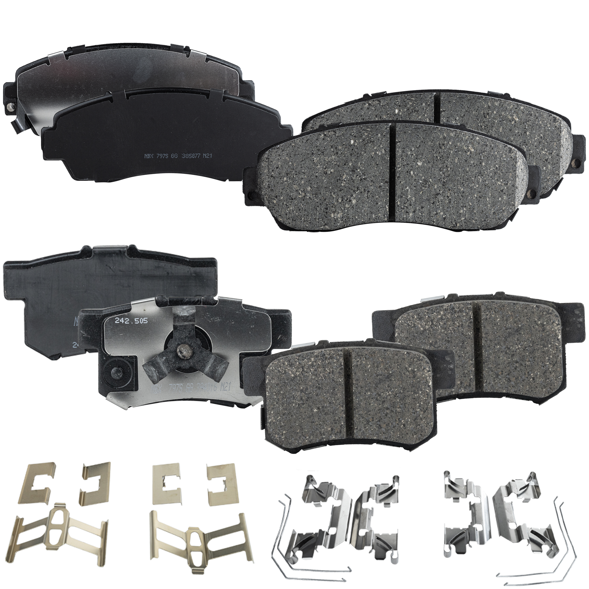 AM CROSSTOUR 12-15 FRONT AND REAR BRAKE PAD SET 4 Wheel Set SKU SET STPSSCP1521-4 B OEM 26296AL03A 45022T0AA00-45022T0