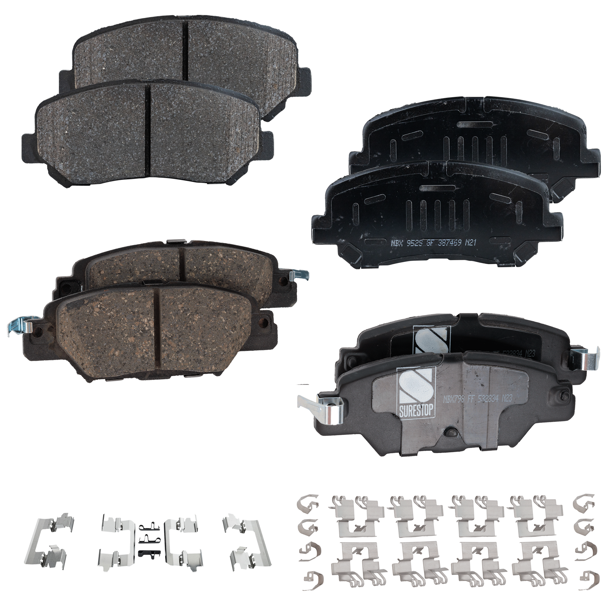 AM CX 5-16-20 FRONT AND REAR BRAKE PAD SET 4 Wheel Set SKU SET STPSSCP1623-4 A OEM K0Y13323Z K0Y13328Z K0Y13328ZA