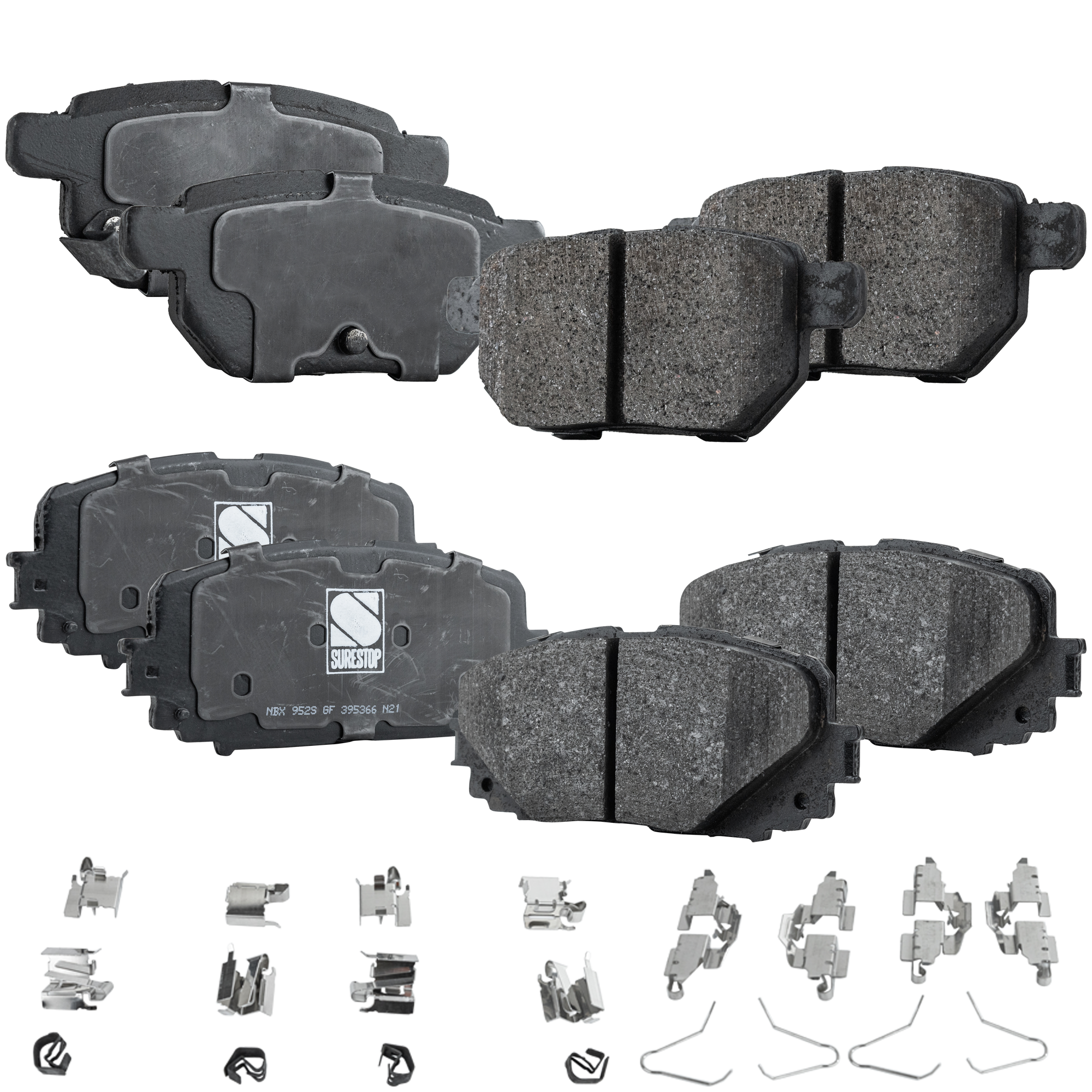 AM YARIS 12-18 FRONT AND REAR BRAKE PAD SET 4 Wheel Set SKU SET STPSSCP1628-4 A OEM 0446552310-0446647020-04466470
