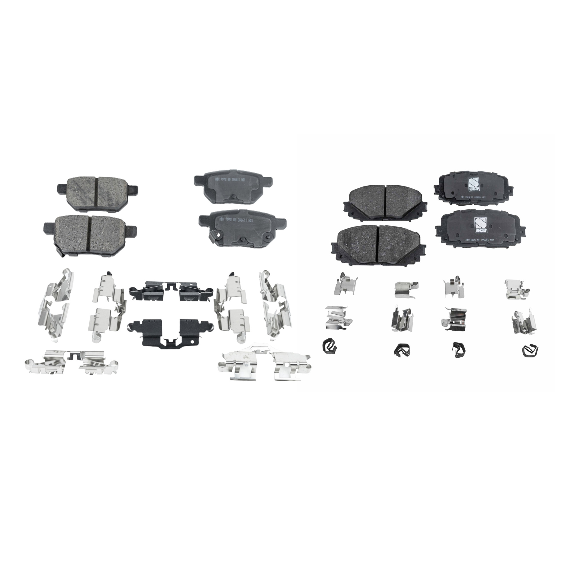 AM YARIS 12-18 FRONT AND REAR BRAKE PAD SET 4 Wheel Set SKU SET STPSSCP1628-4 OEM 0446552310-0446647101-04466521