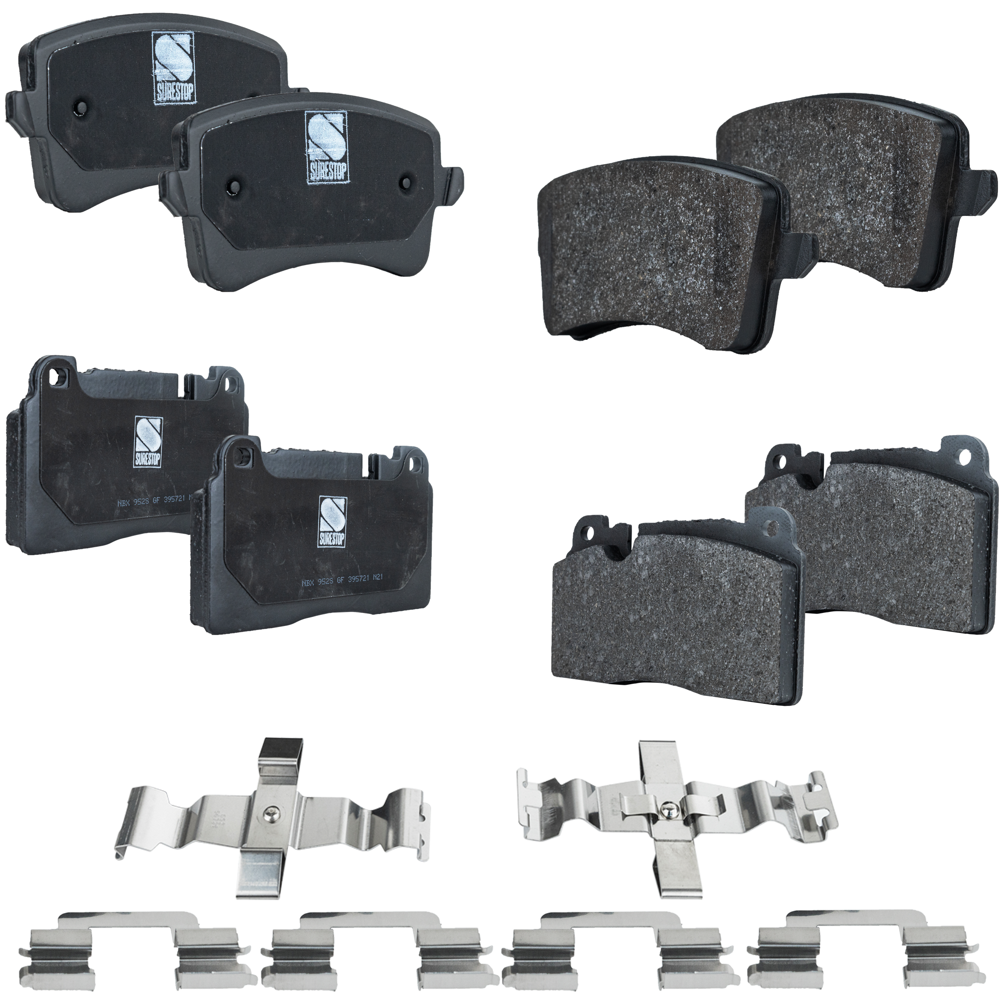 AM Q5-13-17 FRONT AND REAR BRAKE PAD SET 4 Wheel Set SKU SET STPSSCP1663-4 D OEM 8R0698151D 8R0698151H 8R069815
