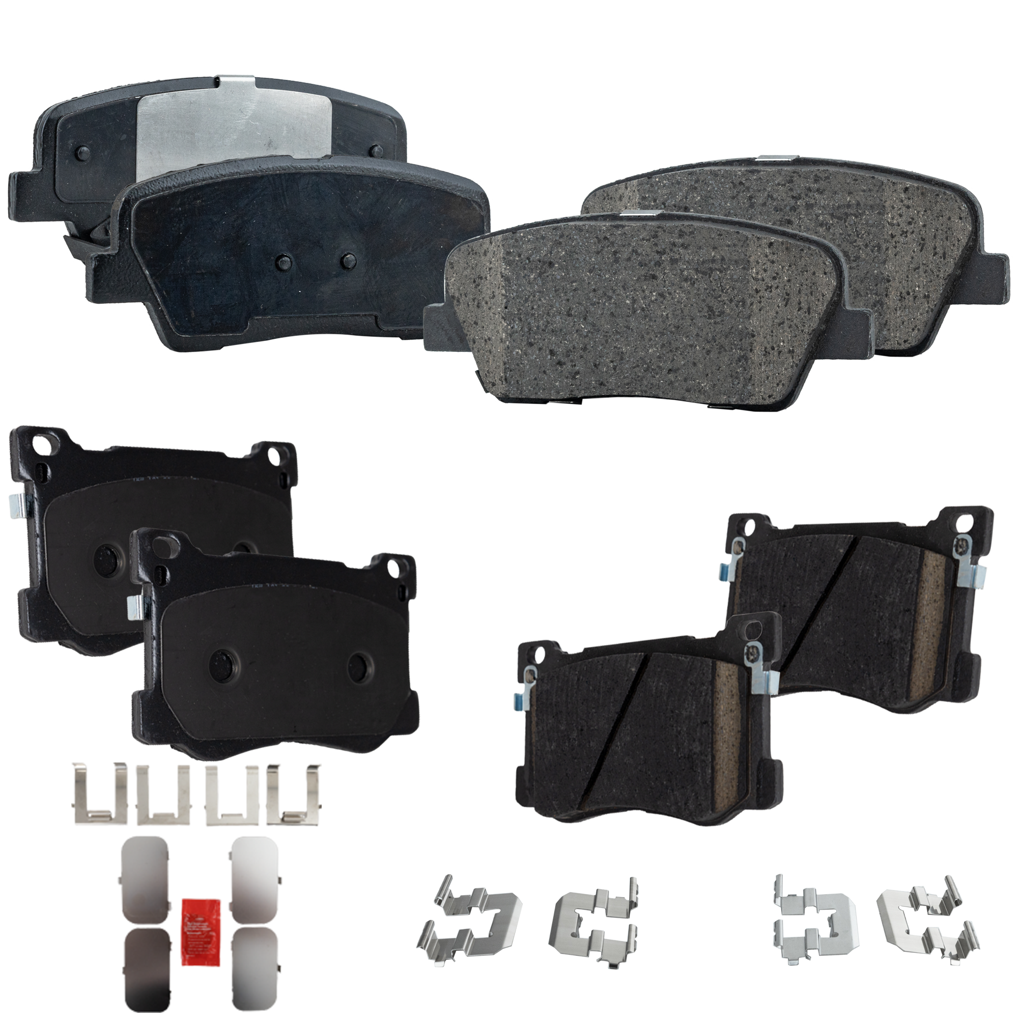 AM G80-17-17 GENESIS 15-16 K900-16-17 FRONT AND REAR BRAKE PAD SET 4 Wheel Set SKU SET STPSSCP1799-4 B OEM 581013TA50-58101B1A20-58101B1A