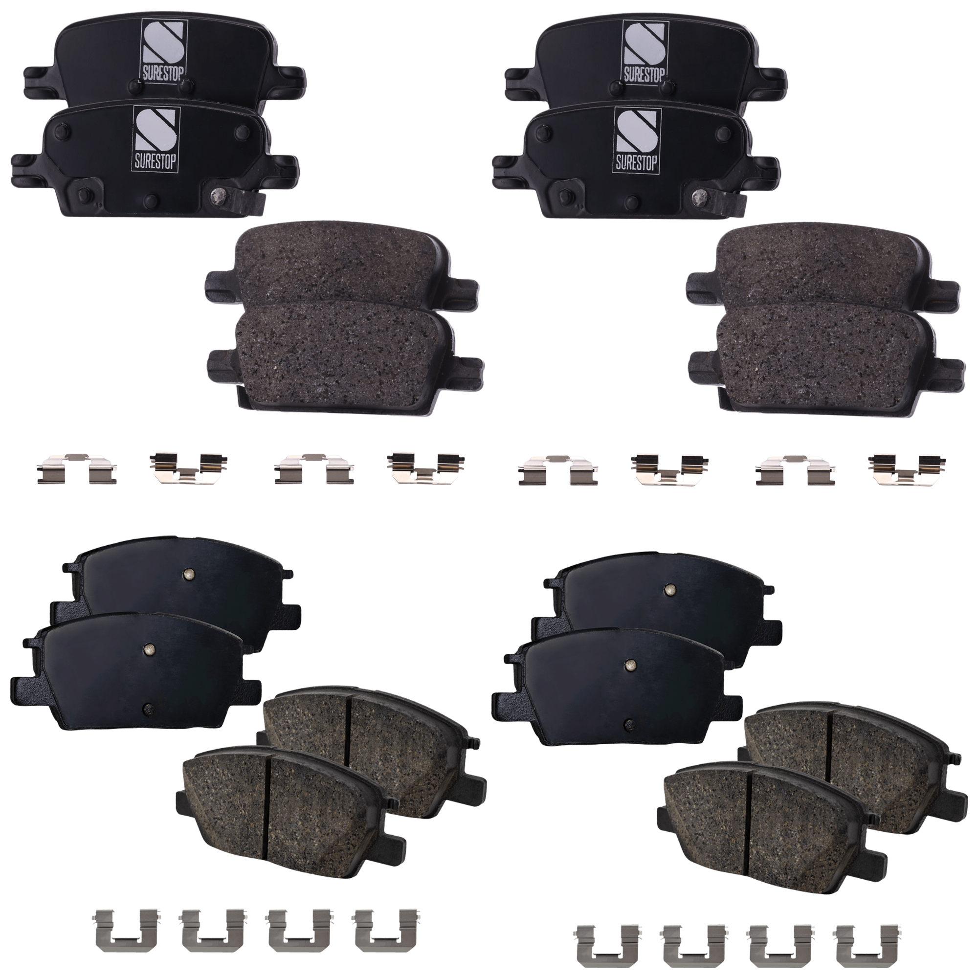 AM MALIBU 16-19 FRONT AND REAR BRAKE PAD SET 4 Wheel Set SKU SET STPSSCP1913 A OEM 23326280-84121520-84206102-234