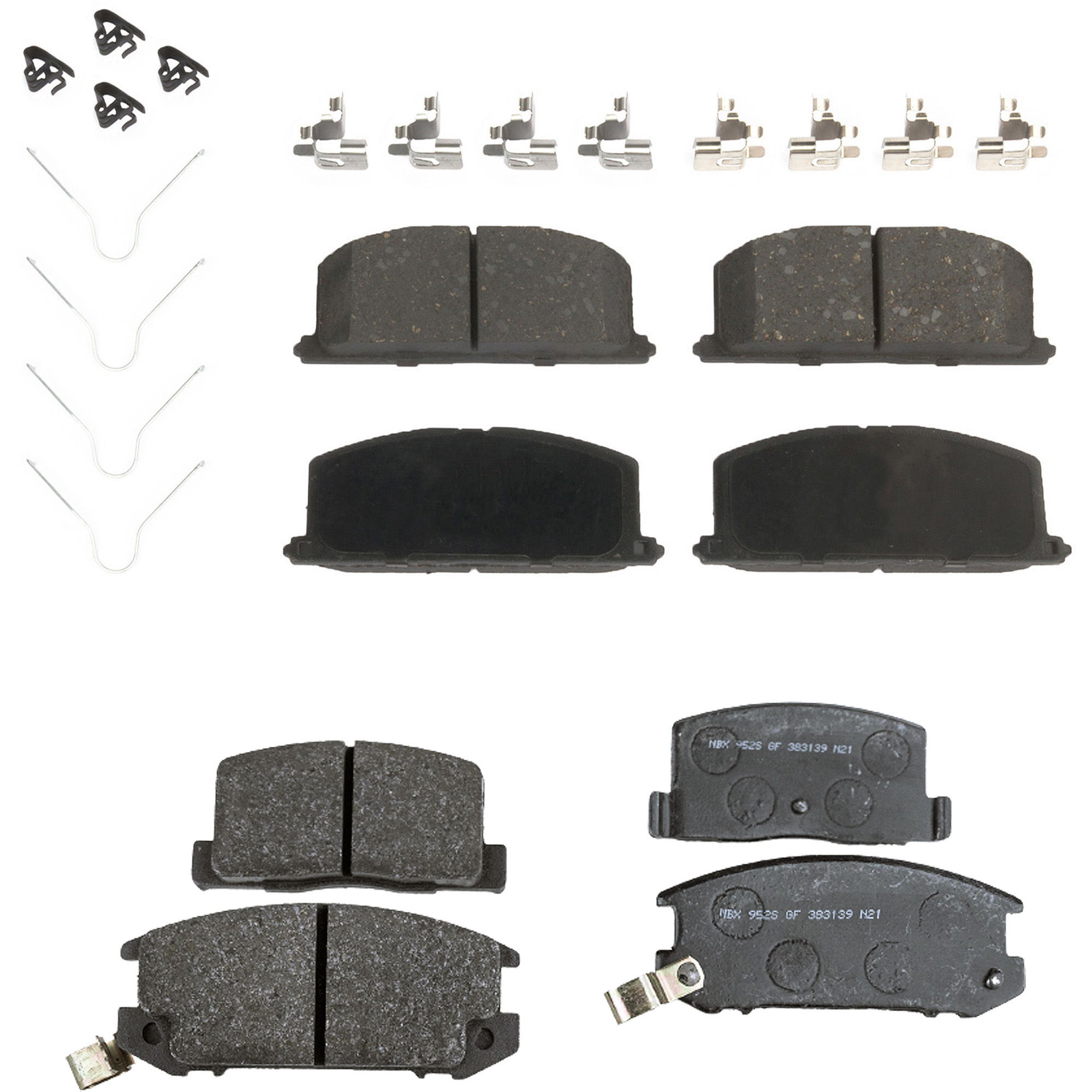 AM MR2-85-95 FRONT AND REAR BRAKE PAD SET 4 Wheel Set SKU SET STPSSCP242-4 A OEM 0049112281-0446510040-044651