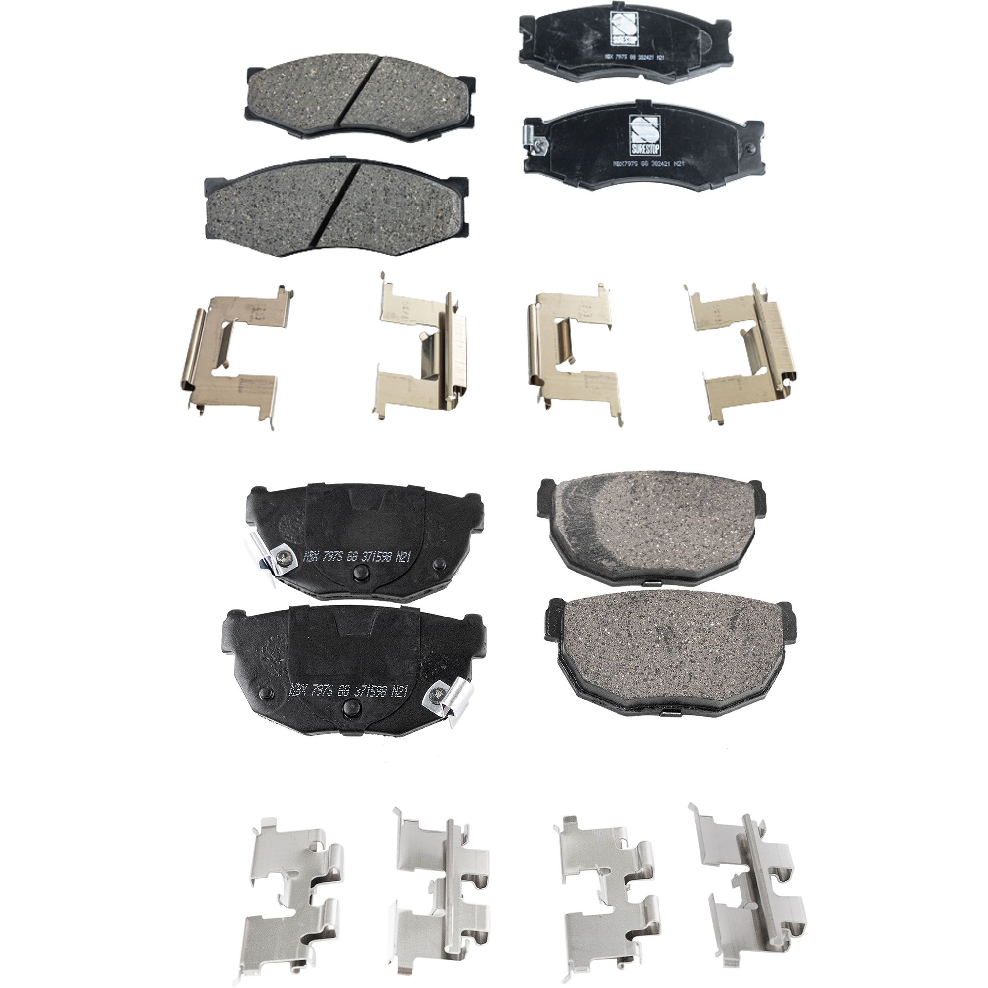 AM 200SX 87-87 FRONT AND REAR BRAKE PAD SET 4 Wheel Set SKU SET STPSSCP266-4 OEM 4106011P26-4106011P91-4106011P