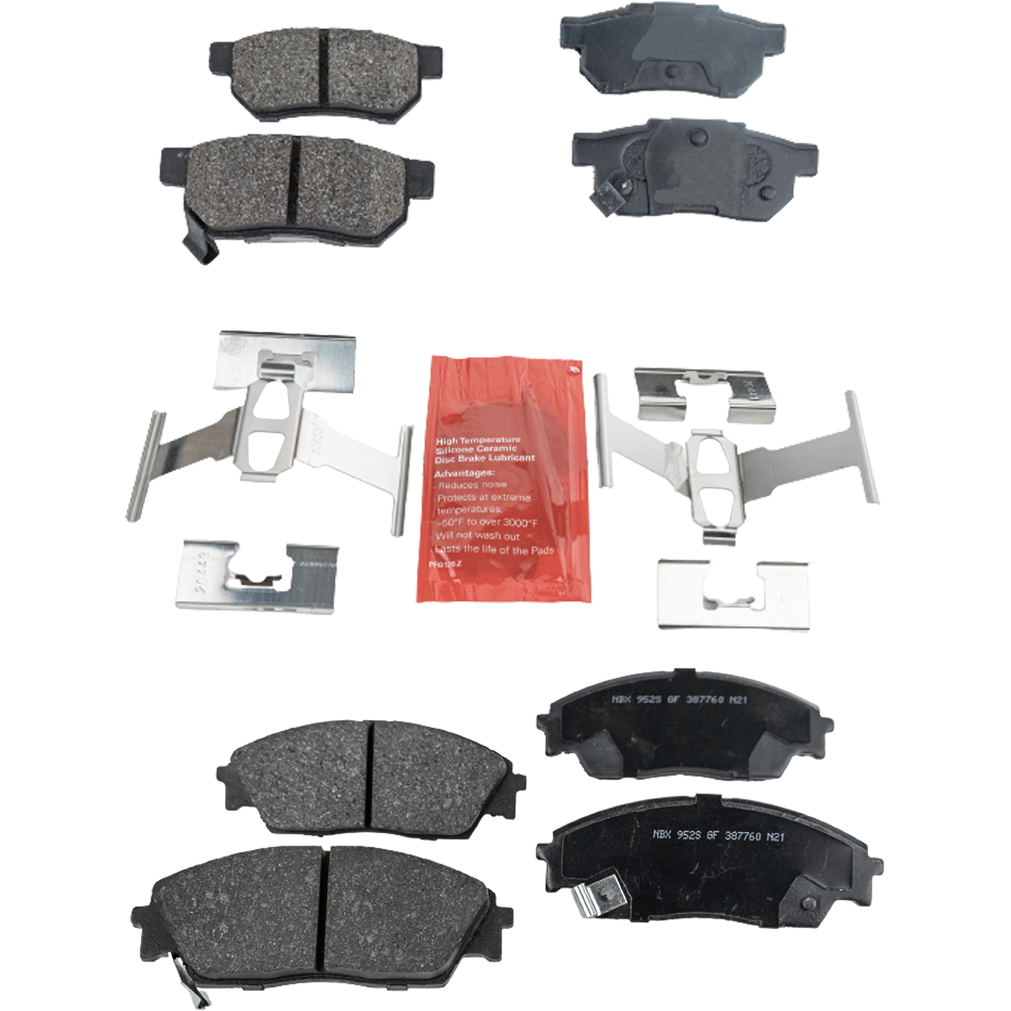 AM PRELUDE 88-90 CRX 90-91 FRONT AND REAR BRAKE PAD SET 4 Wheel Set SKU SET STPSSCP373-4 OEM 06022SP8000-45022SF1000-45022S