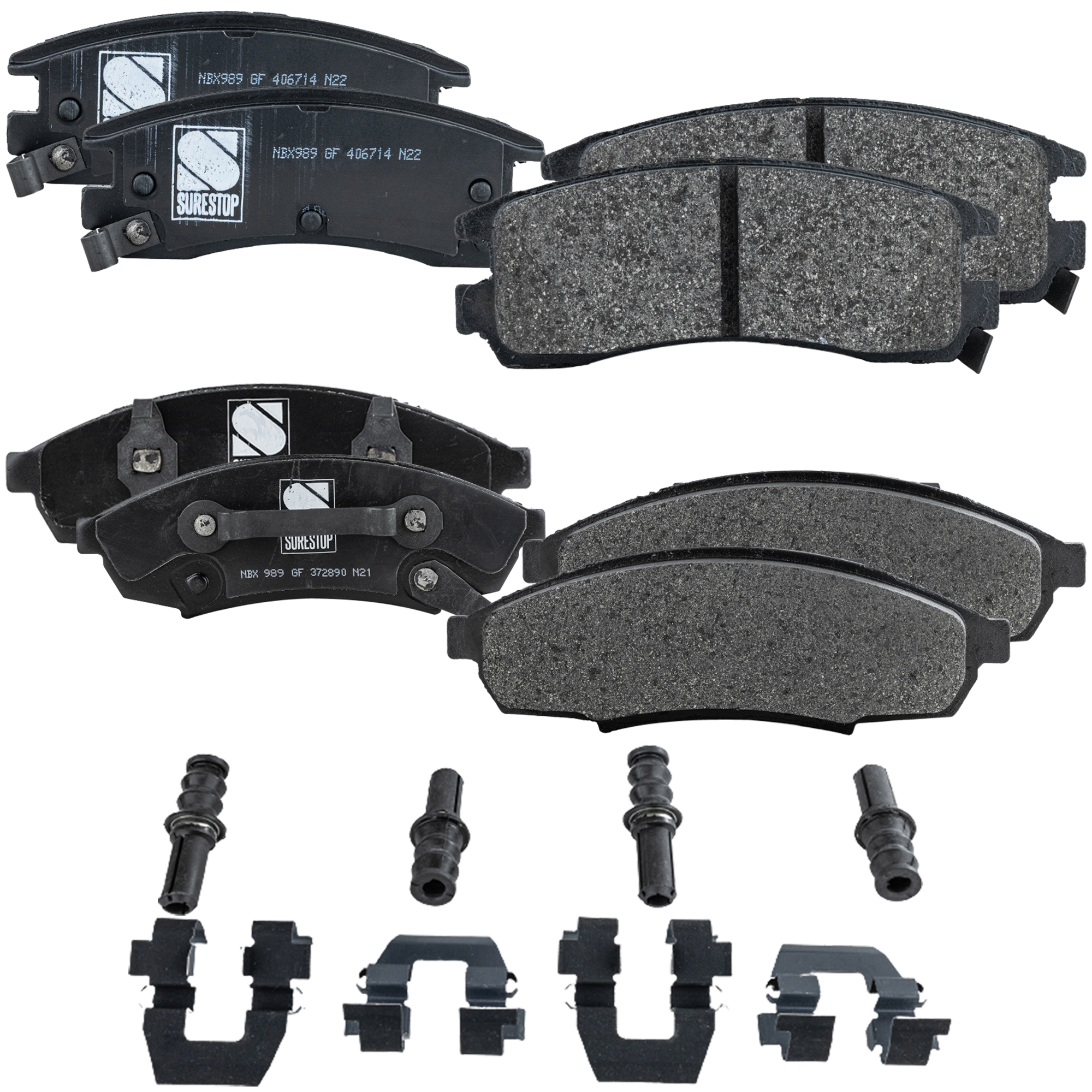 AM CUTLASS SUPREME 94-97 LUMINA 95-99 FRONT AND REAR BRAKE PAD SET 4 Wheel Set SKU SET STPSSCP376-4 OEM 12321442-12510014-12510029-125