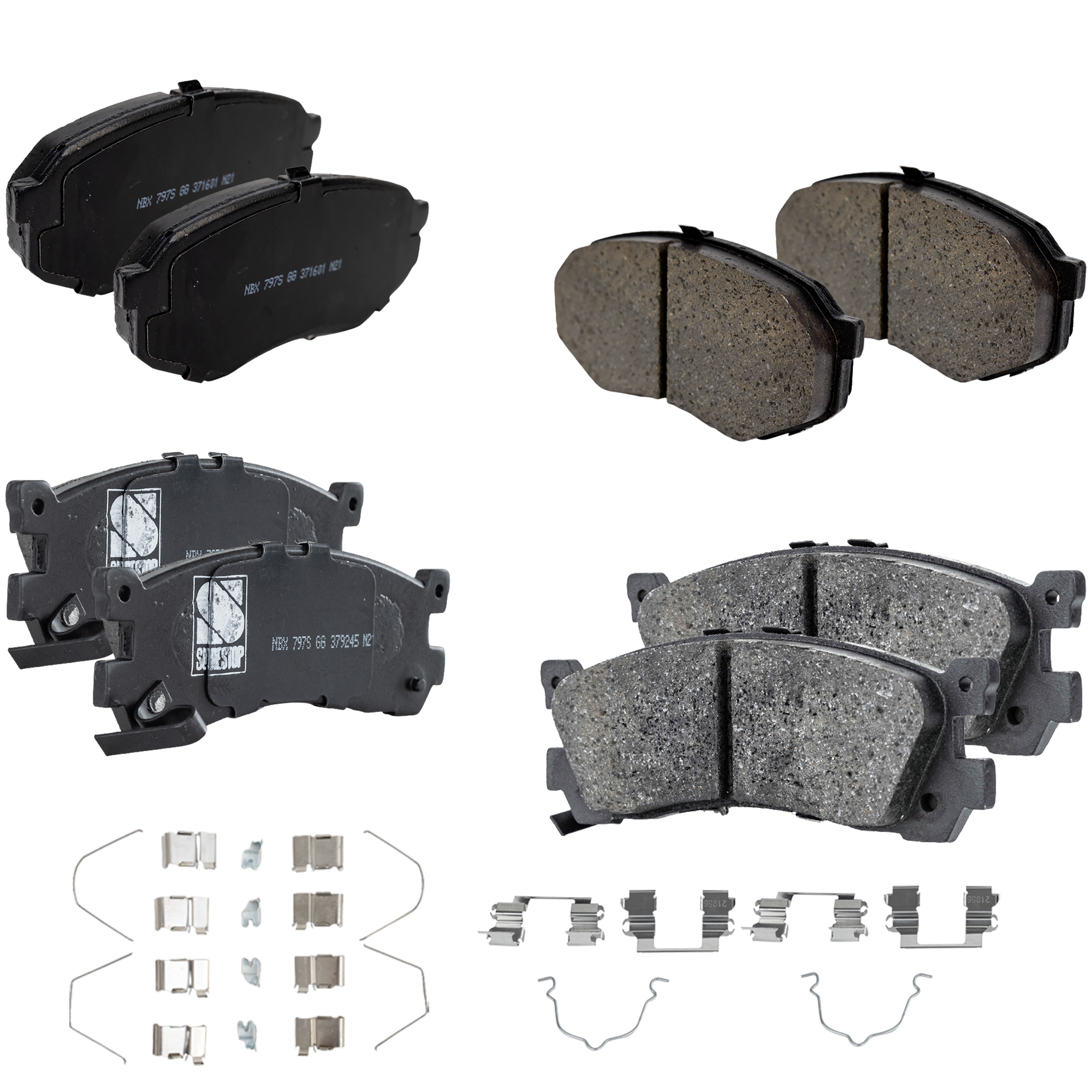 AM 929-88-91 FRONT AND REAR BRAKE PAD SET 4 Wheel Set SKU SET STPSSCP389-4 A OEM 0446522180-04465YZZ1NTM 04465Y