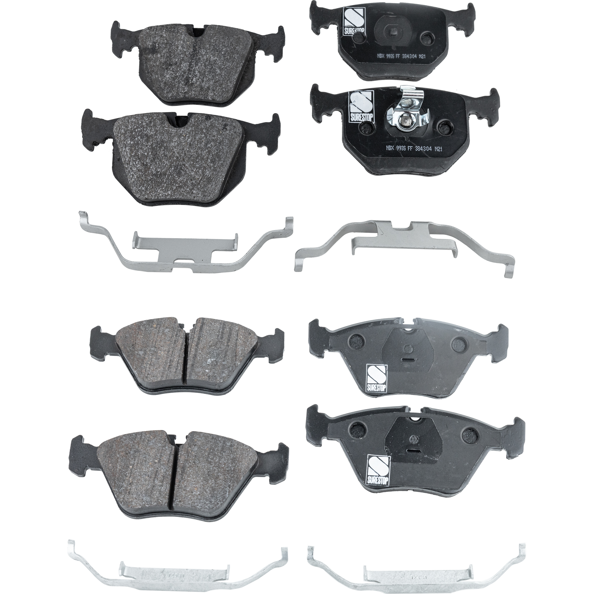 AM M3-01-06 FRONT AND REAR BRAKE PAD SET 4 Wheel Set SKU SET STPSSCP394-4 C OEM 3-411-115-391-034-110-000-000-000-000