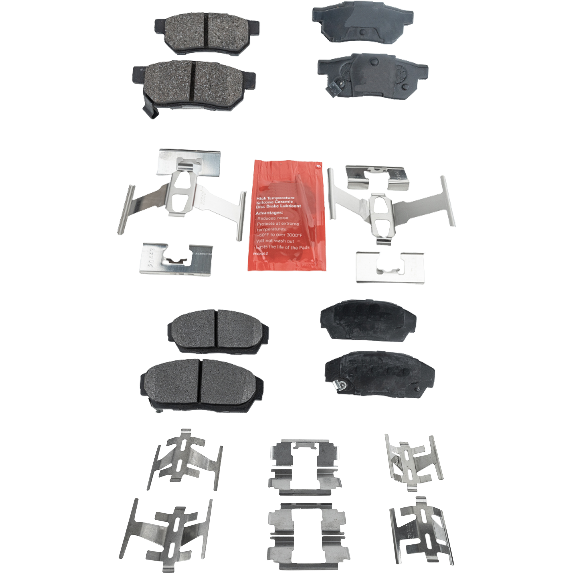 AM PRELUDE 88-91 INTEGRA 90-93 FRONT AND REAR BRAKE PAD SET 4 Wheel Set SKU SET STPSSCP409-4 A OEM 43022SF1000-43022SF1010-43022S