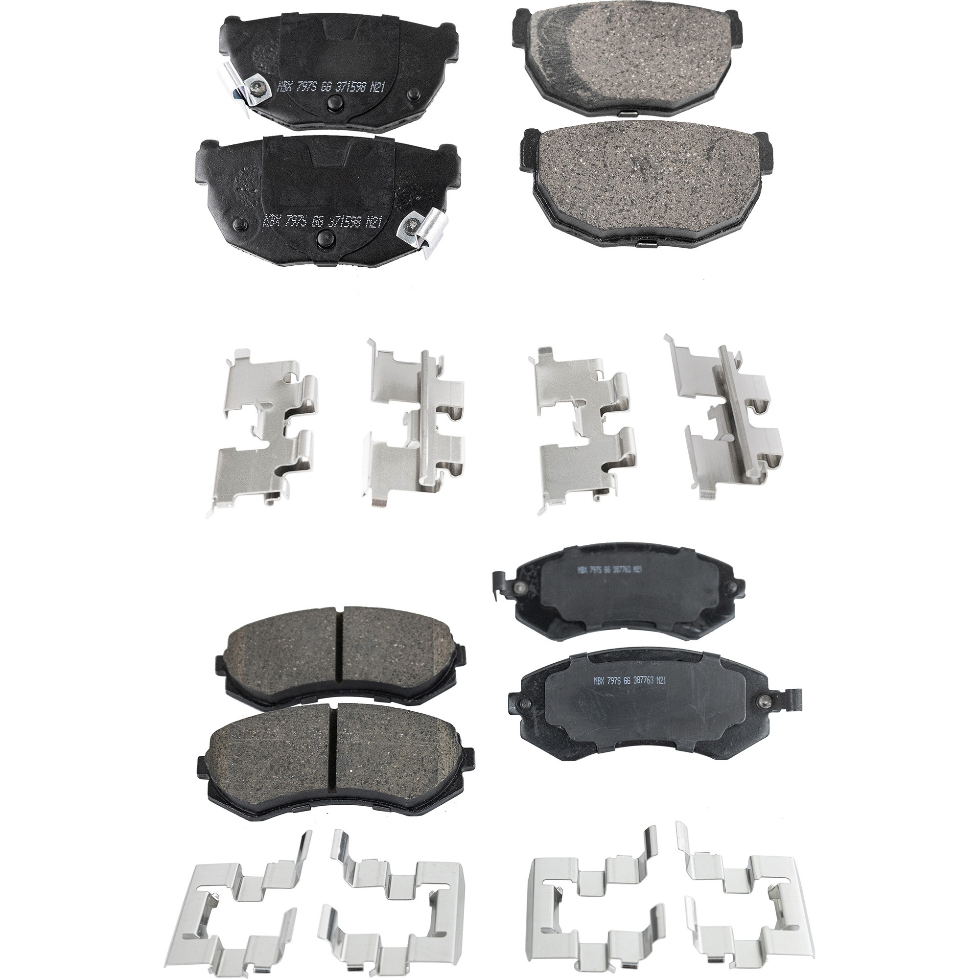 AM 240SX 89-96 FRONT AND REAR BRAKE PAD SET 4 Wheel Set SKU SET STPSSCP422-4 OEM 4106040F90-4106040F92-4106040F