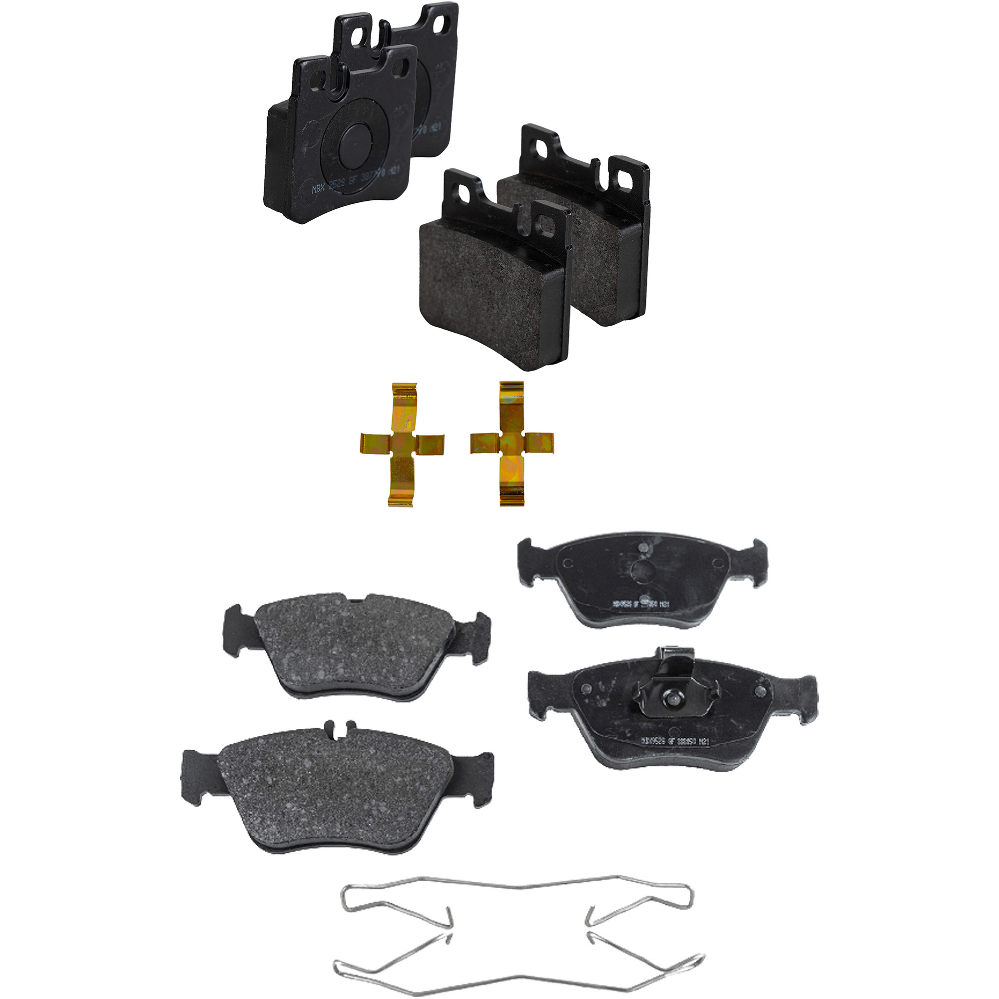 AM C CLASS 98-00 FRONT AND REAR BRAKE PAD SET 4 Wheel Set C280-96-97 with Traction Control SKU SET STPSSCP495-4 OEM 0014200220-0014209520-00242044