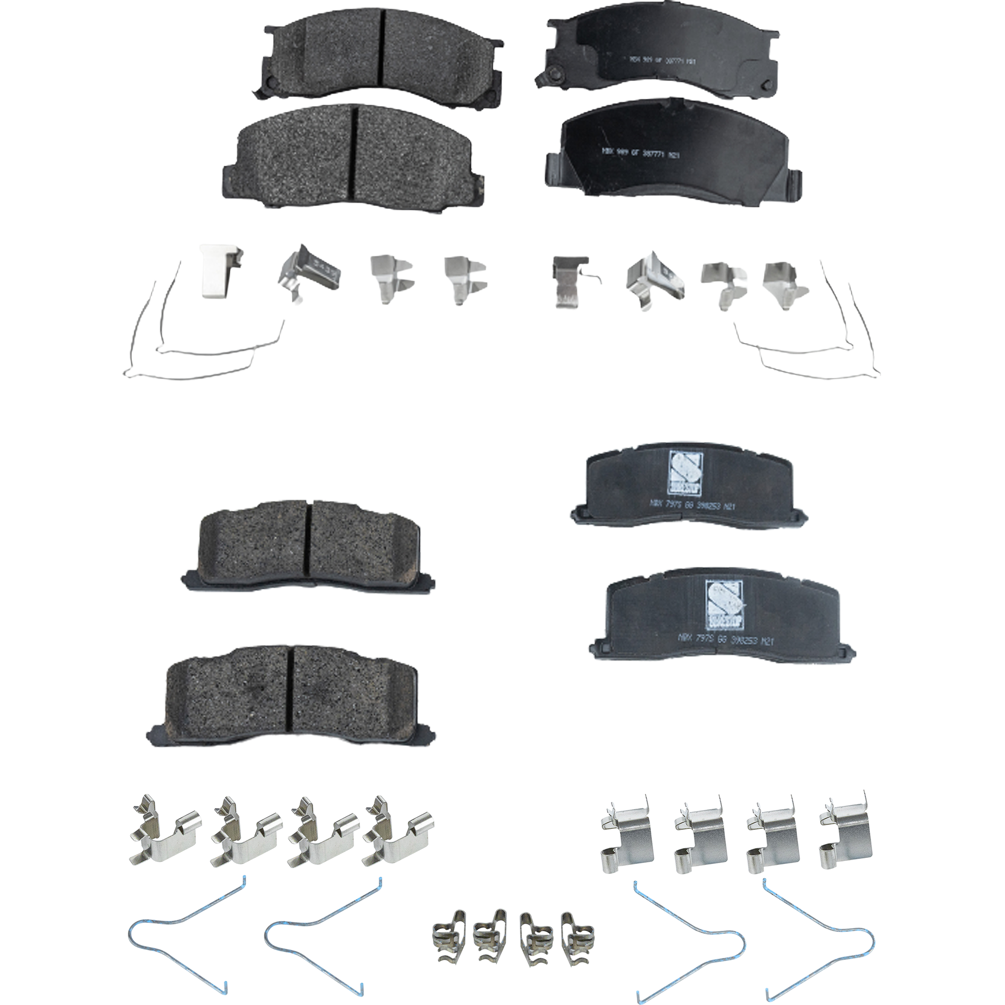 AM PREVIA 91-96 FRONT AND REAR BRAKE PAD SET 4 Wheel Set SKU SET STPSSCP500-4 OEM 0446528040-0446528170-04465YZZ