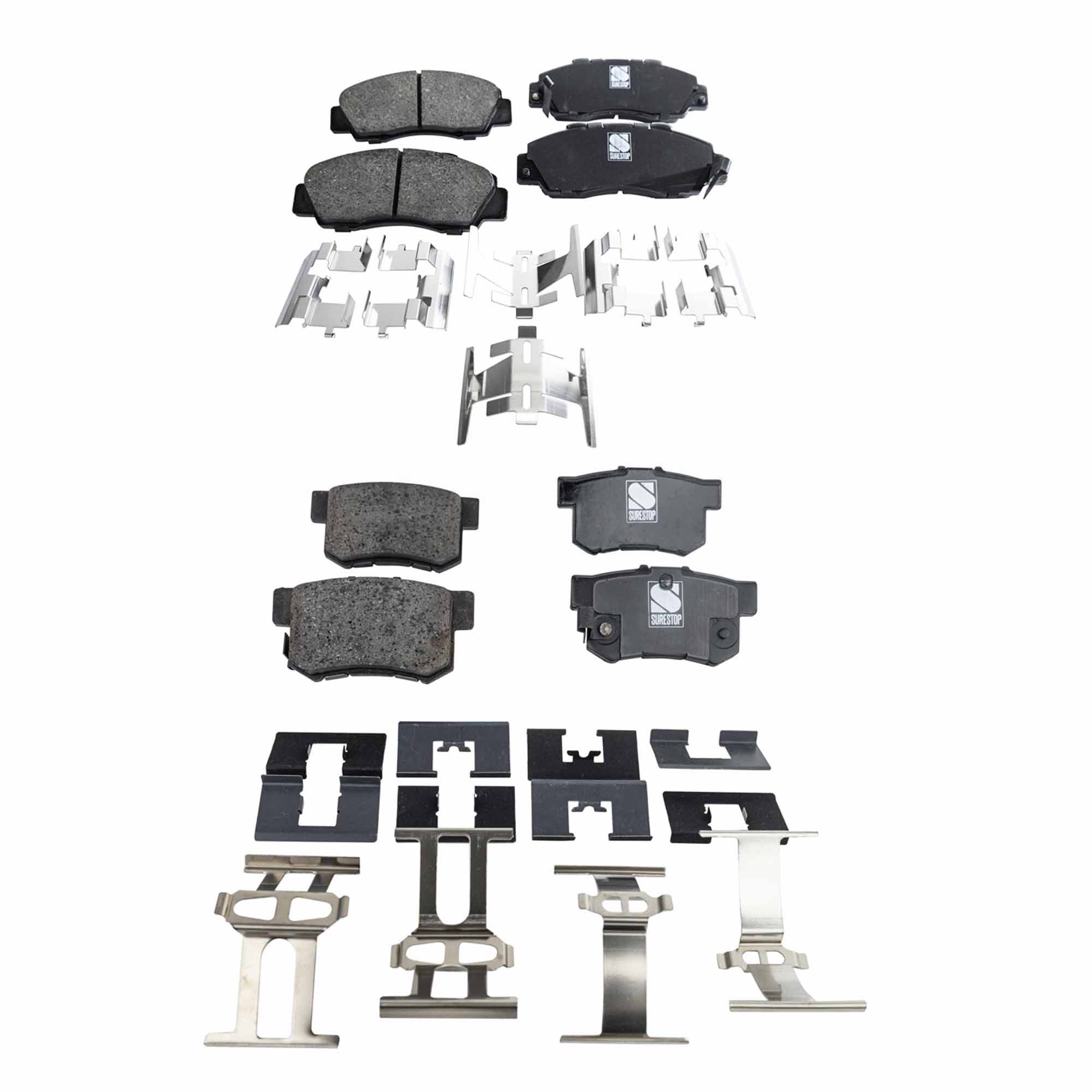 AM ACCORD 94-02 FRONT AND REAR BRAKE PAD SET 4 Wheel Set SKU SET STPSSCP503-4 B OEM 45022S10000-45022S10020-4502