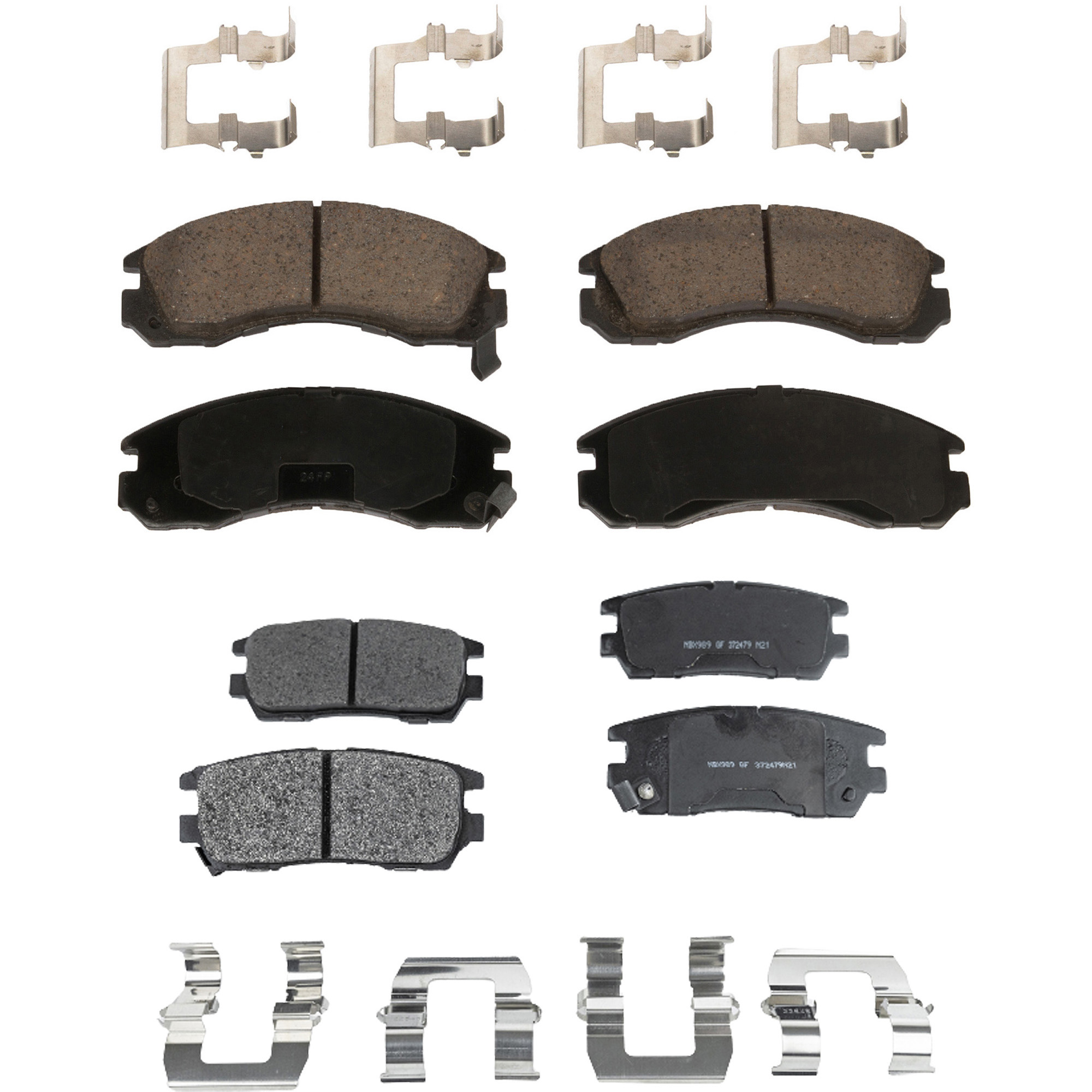 AM MONTERO 92-00 FRONT AND REAR BRAKE PAD SET 4 Wheel Set SKU SET STPSSCP530-4 G OEM MB699452 MB895090 MB895091 MB8