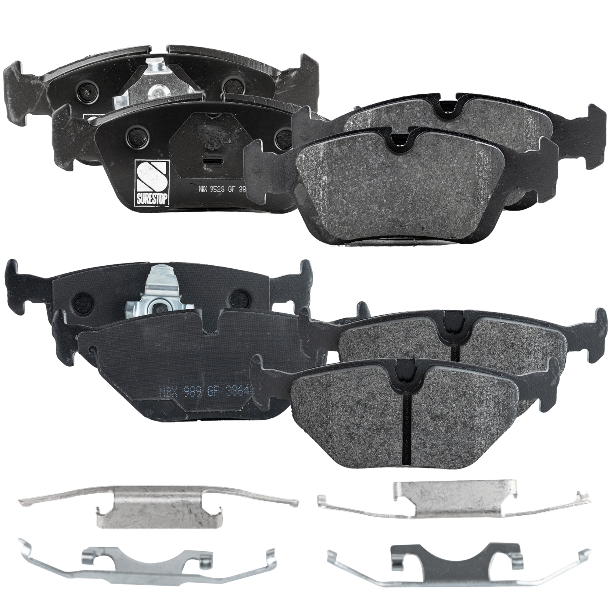 AM 323CI 00-00 Z3-02-02 FRONT AND REAR BRAKE PAD SET 4 Wheel Set SKU SET STPSSCP558-4 B OEM 34111160356-34111160532-341111