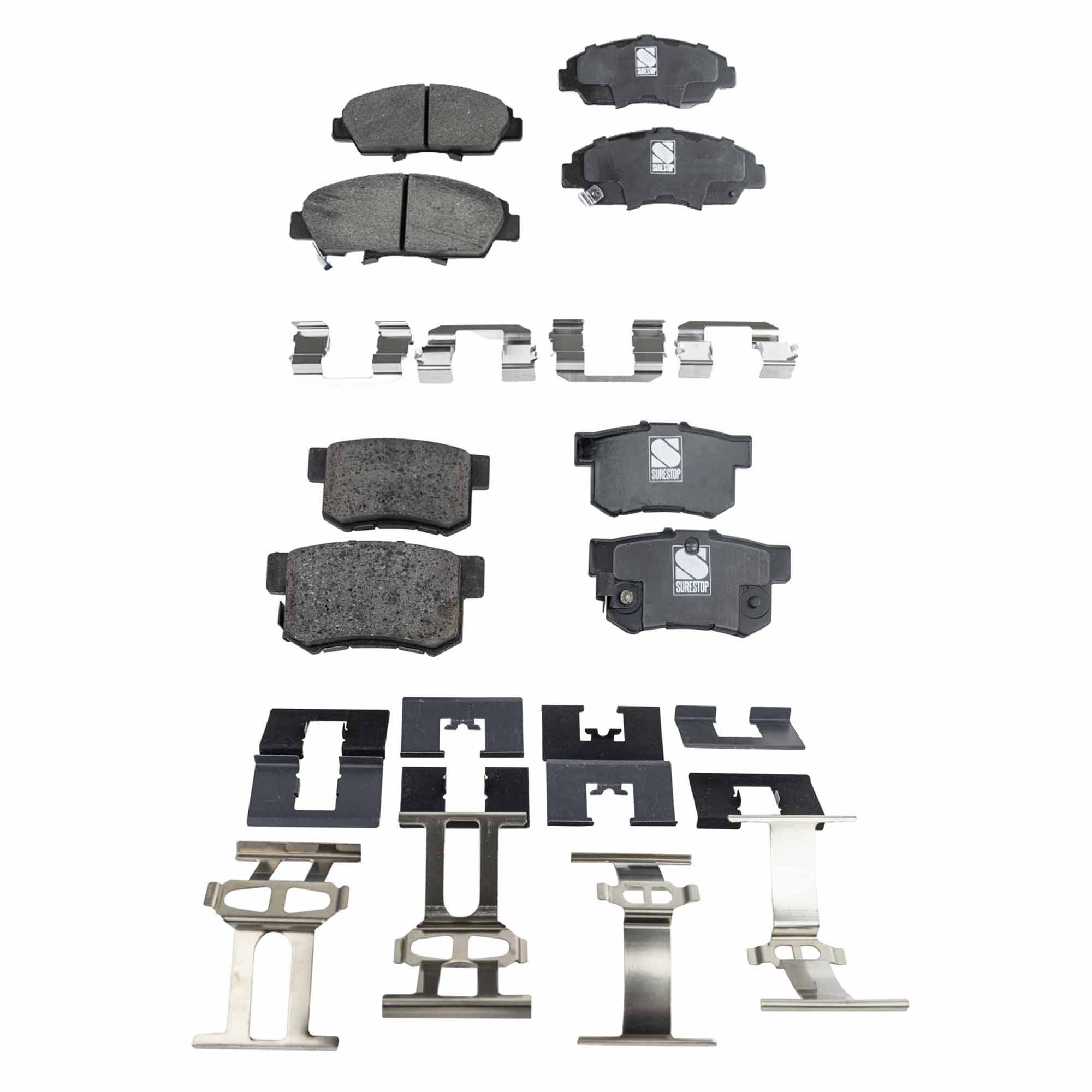 AM PRELUDE 95-96 FRONT AND REAR BRAKE PAD SET 4 Wheel Set SKU SET STPSSCP568-4 OEM 45022SS0000-45022SS0525-43022S