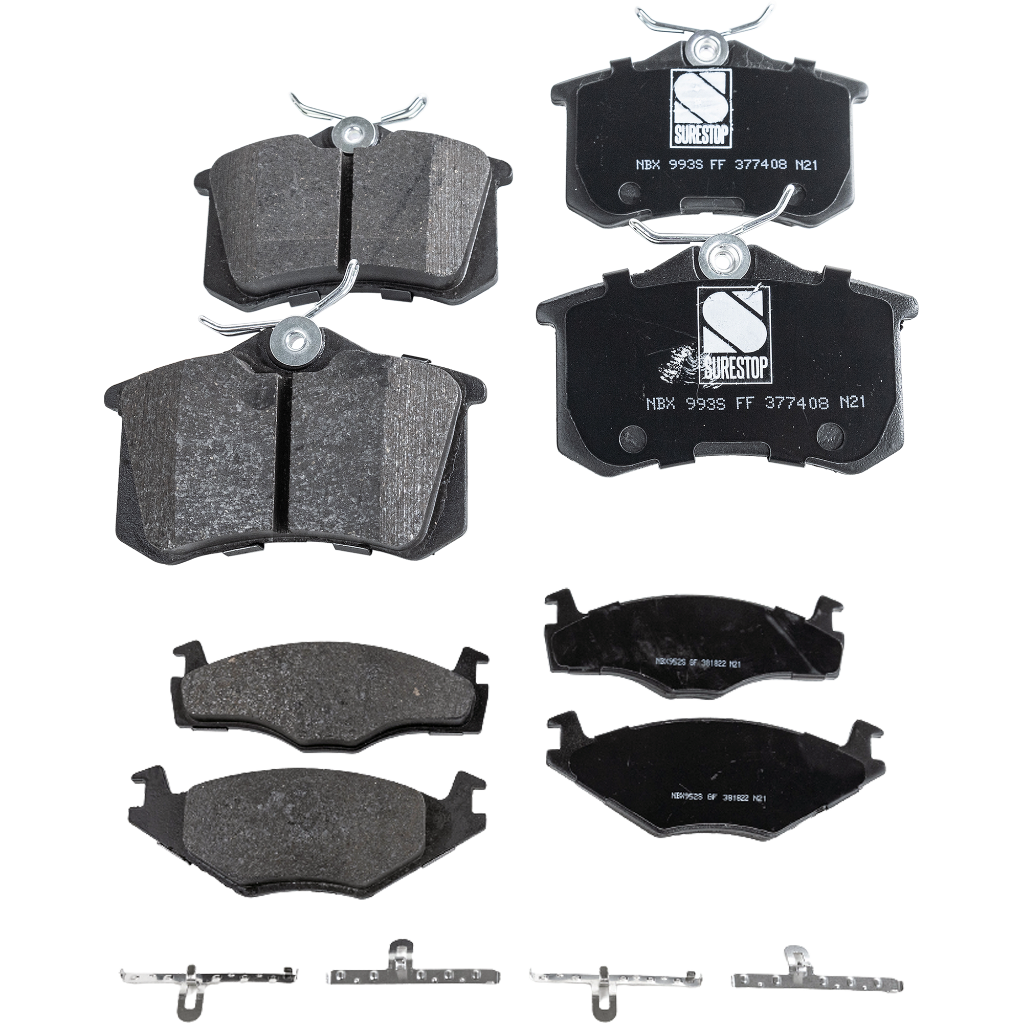 AM GOLF 85-92 JETTA 85-88 FRONT AND REAR BRAKE PAD SET 4 Wheel Set SKU SET STPSSCP569-4 OEM 191698151B 191698151G 19169815