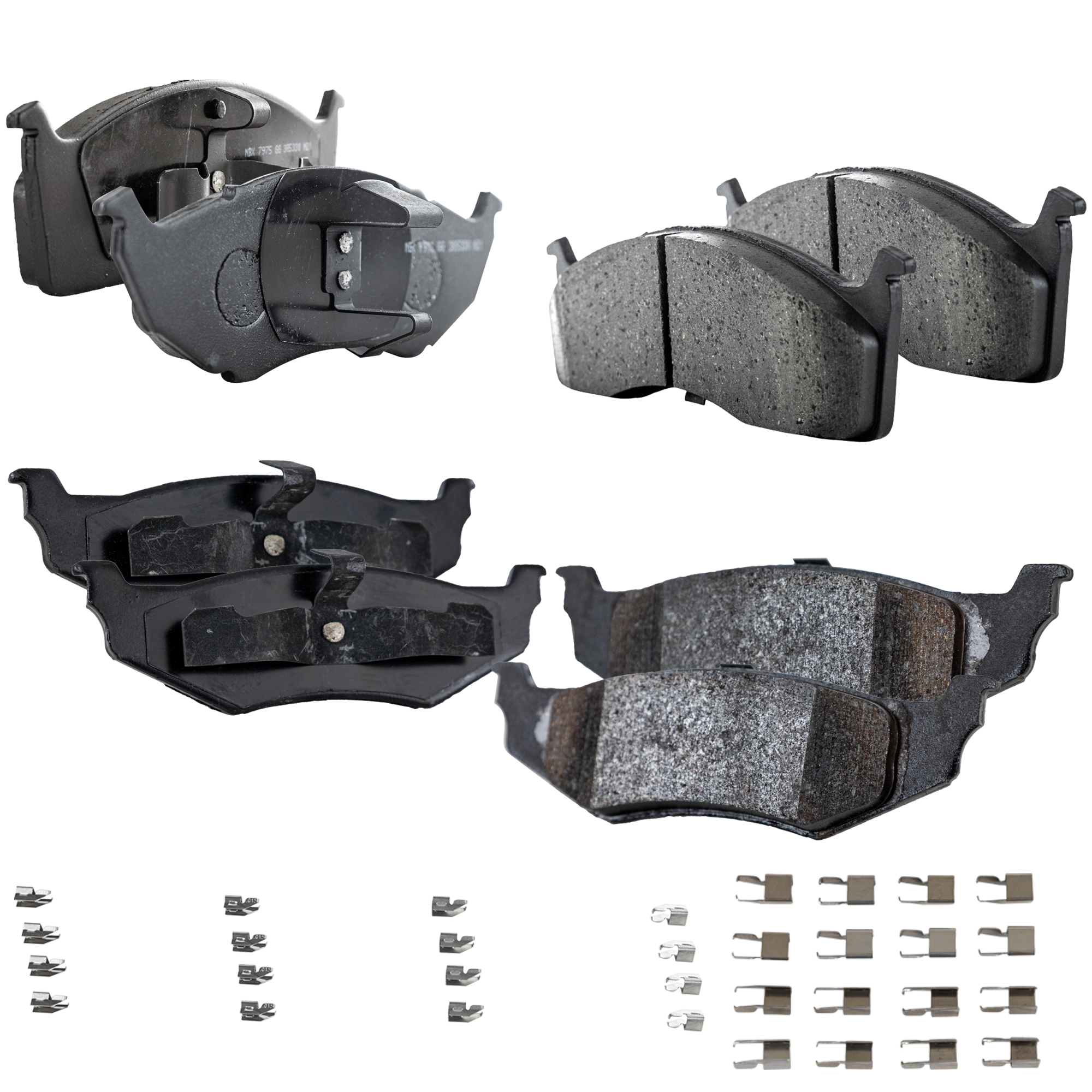 AM INTREPID 98-04-300M 00-04 FRONT AND REAR BRAKE PAD SET 4 Wheel Set SKU SET STPSSCP591 OEM 5010034AA 5010034AB 5014438AA