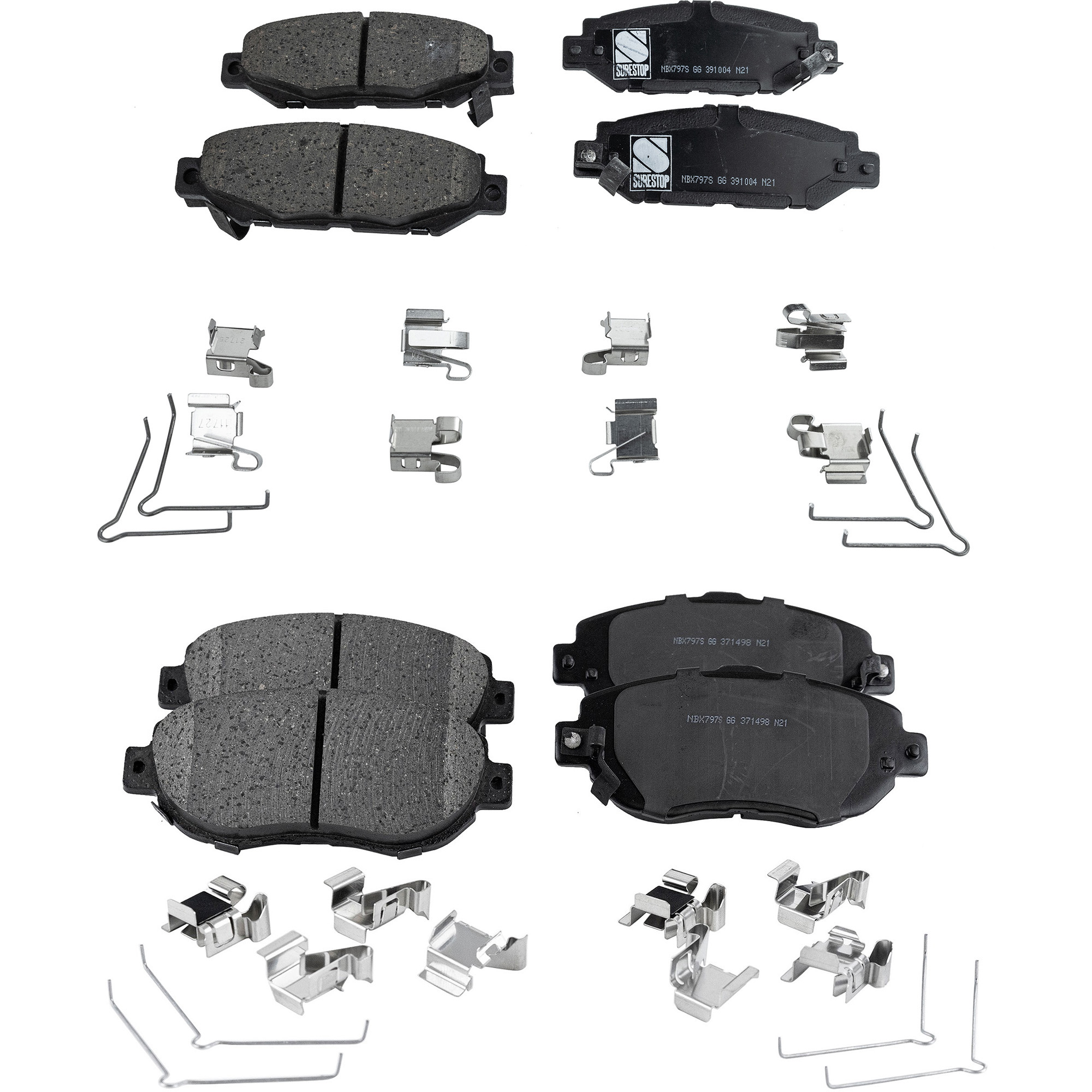 AM GS300-93-97 SUPRA 93-98 FRONT AND REAR BRAKE PAD SET 4 Wheel Set SKU SET STPSSCP619-4 A OEM 0446514080-0446514081-04465223