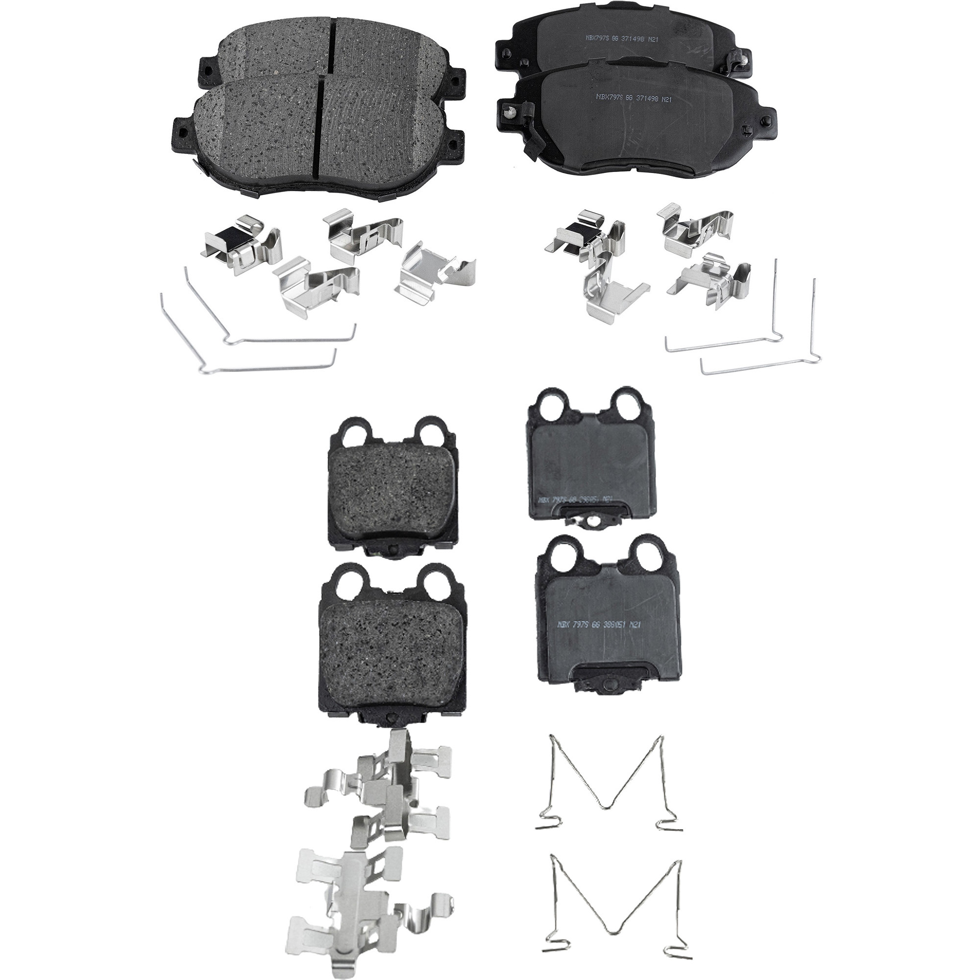 AM GS300-98-05 GS400-98-00 FRONT AND REAR BRAKE PAD SET 4 Wheel Set SKU SET STPSSCP619-4 B OEM 0446514080-0446514081-04465223