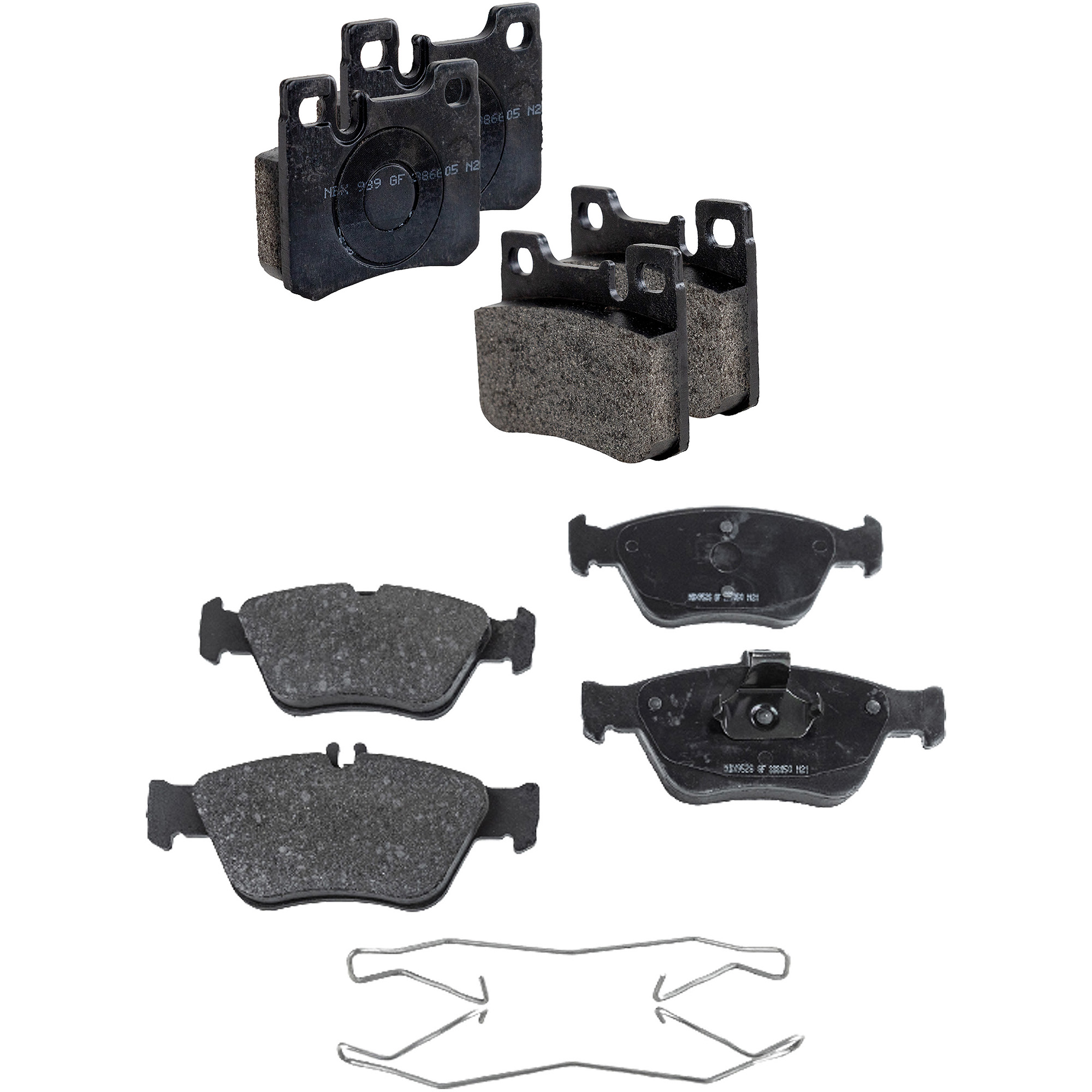 AM C280-96-97 FRONT AND REAR BRAKE PAD SET 4 Wheel Set without Traction Control SKU SET STPSSCP620-4 OEM 0024200120-0024204420-00442002