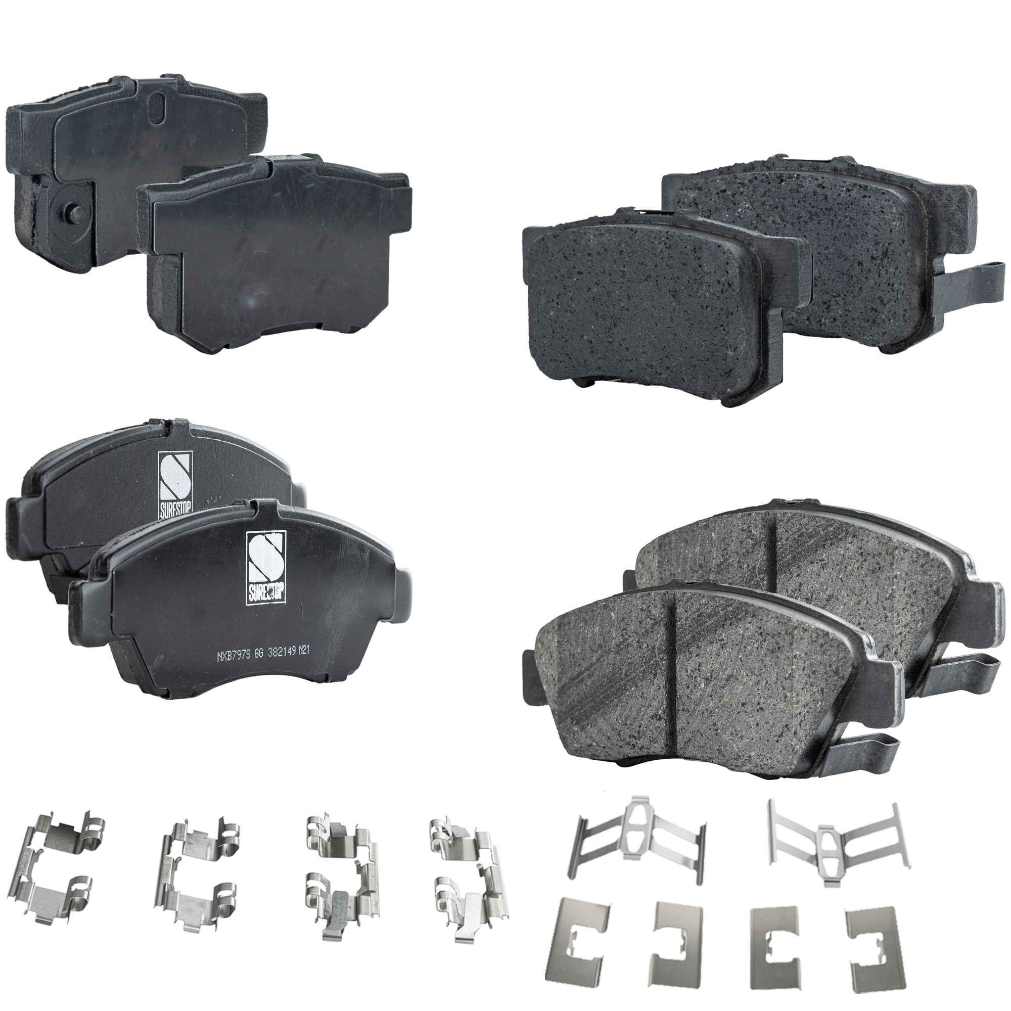 AM CIVIC 04-04 FRONT AND REAR BRAKE PAD SET 4 Wheel Set SKU SET STPSSCP621-4 B OEM 43022S00000-43022S6D000-43022S