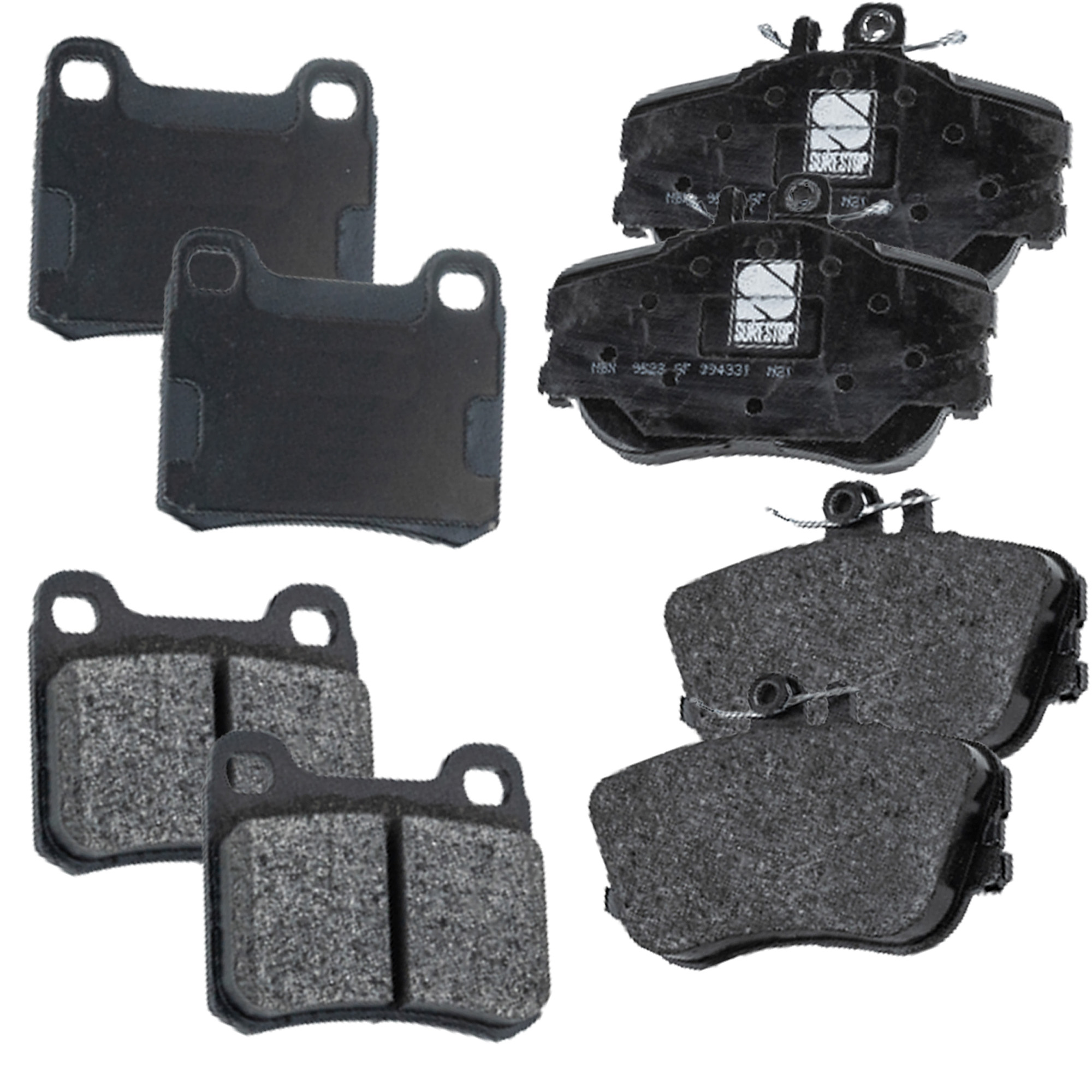 AM C220-94-96 C280-94-95 FRONT AND REAR BRAKE PAD SET 4 Wheel Set SKU SET STPSSCP645-4 A OEM 0004208820-0004209020-00142001