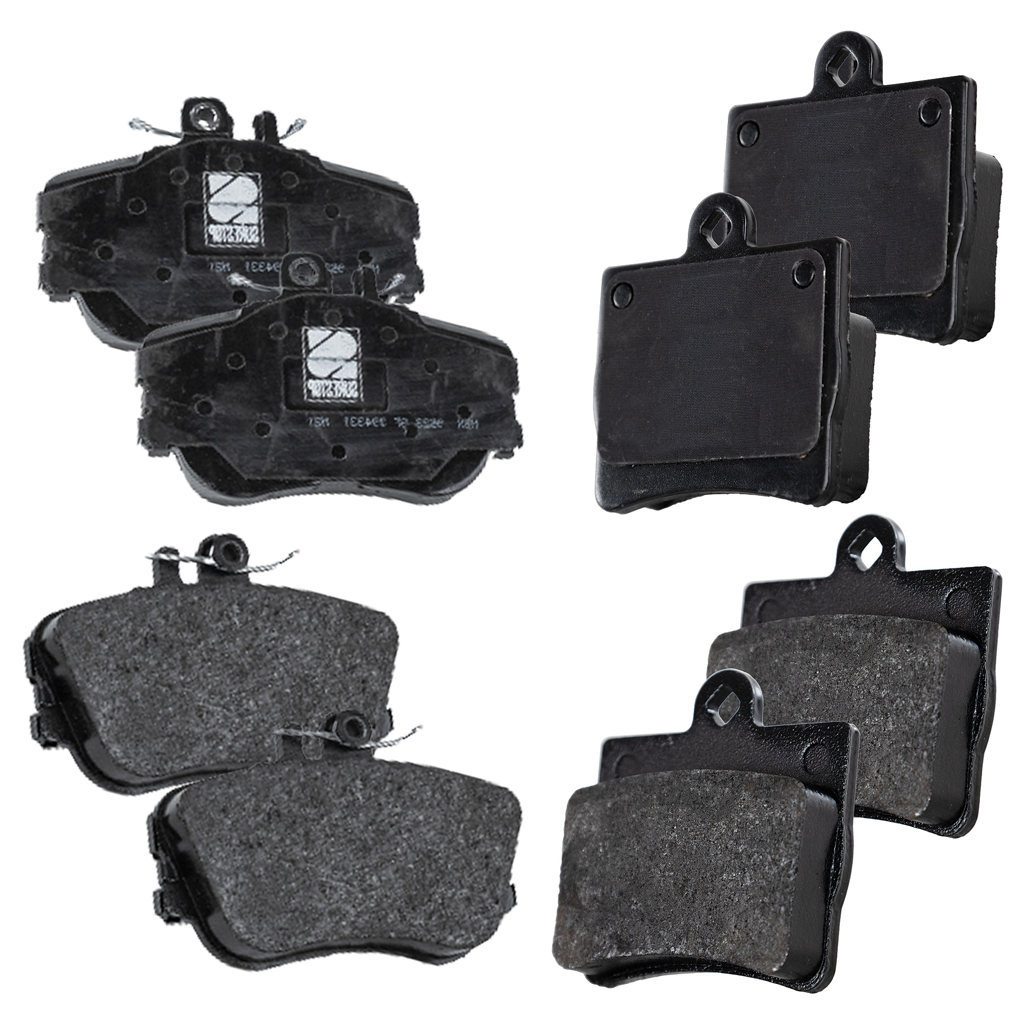 AM C230-97-98 FRONT AND REAR BRAKE PAD SET 4 Wheel Set SKU SET STPSSCP645-4 OEM 0024205120-0024202120-00242022