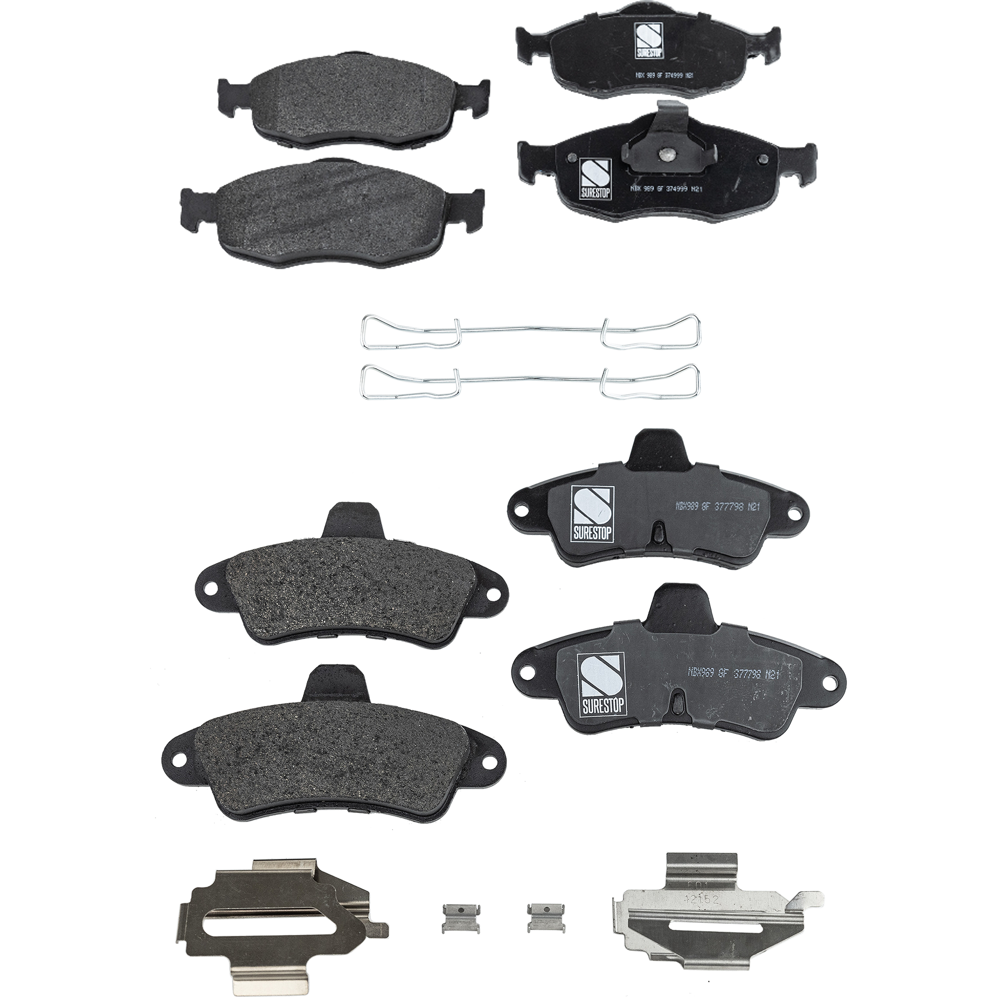 AM MYSTIQUE 95-97 FRONT AND REAR BRAKE PAD SET 4 Wheel Set SKU SET STPSSCP648-4 OEM F5RZ2001A F5RZ2200B F8RZ2200BA