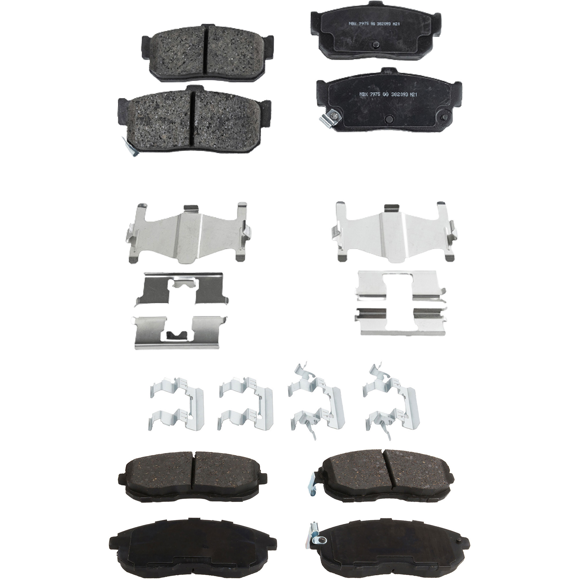 AM MAXIMA 91-93 ALTIMA 93-01FRONT AND REAR BRAKE PAD SET 4 Wheel Set SKU SET STPSSCP653-4 A OEM 4106040U90-4106040U92-410604L0
