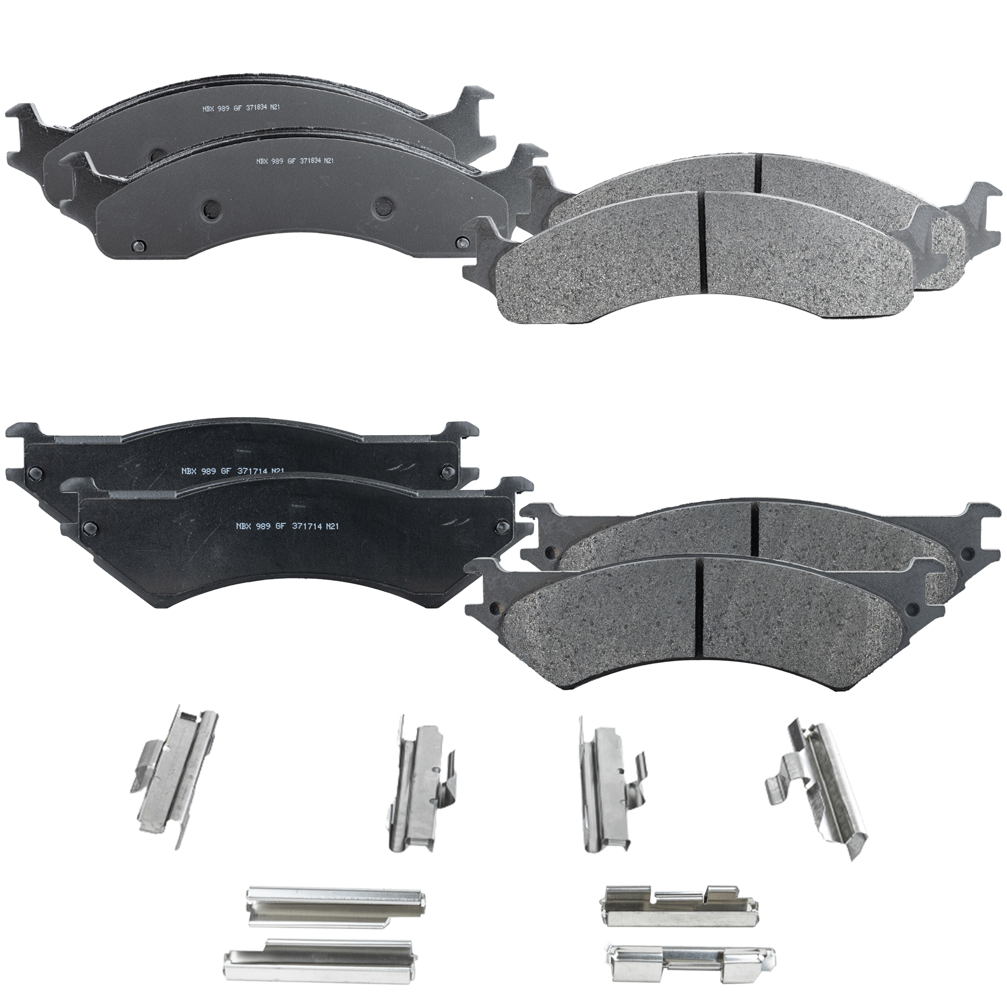 AM E 250 ECONOLINE 99-00 FRONT AND REAR BRAKE PAD SET 4 Wheel Set SKU SET STPSSCP655-4 A OEM 1C2Z2001AA 1C2Z2001BA 2U2Z2V00