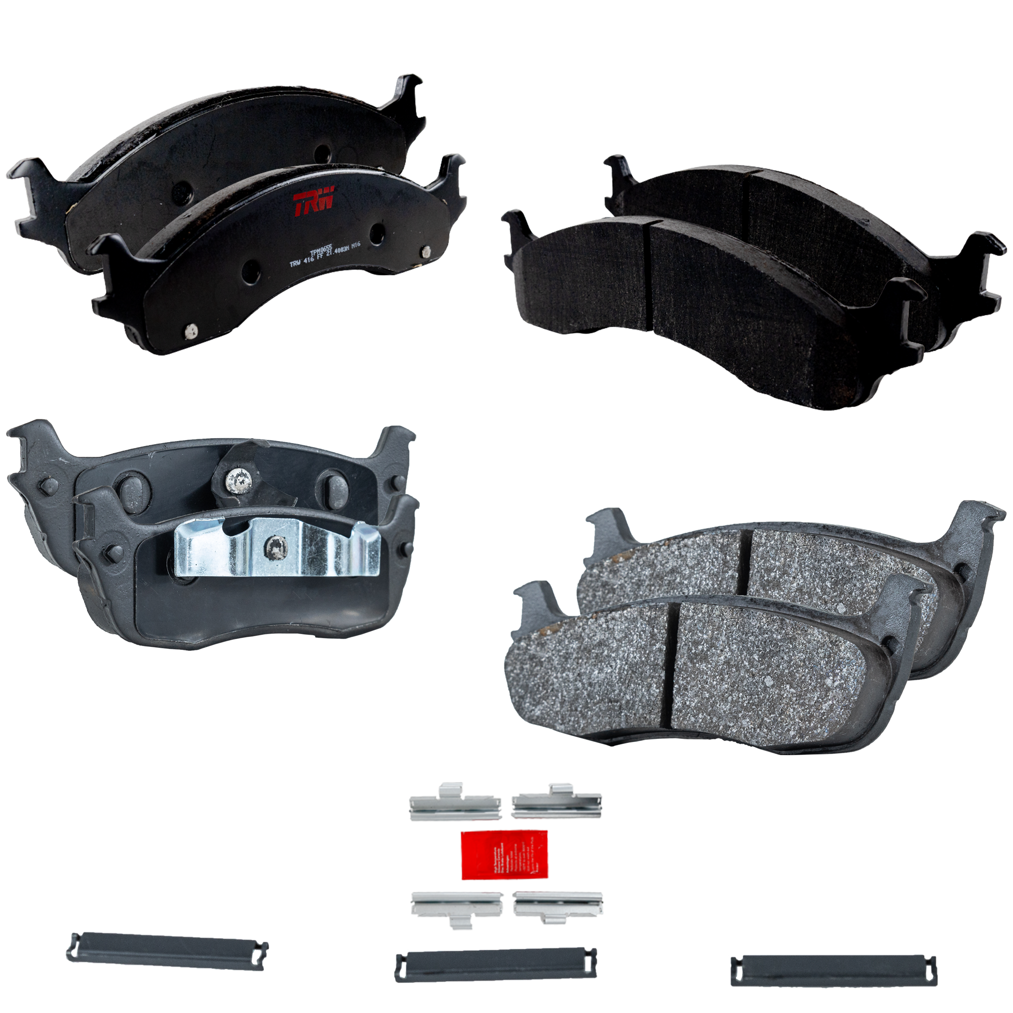AM F 250 F 250 HD 97-97 FRONT AND REAR BRAKE PAD SET 4 Wheel Set SKU SET STPSSCP655-4 OEM 1C2Z2001AA 1C2Z2001BA 2U2Z2V00
