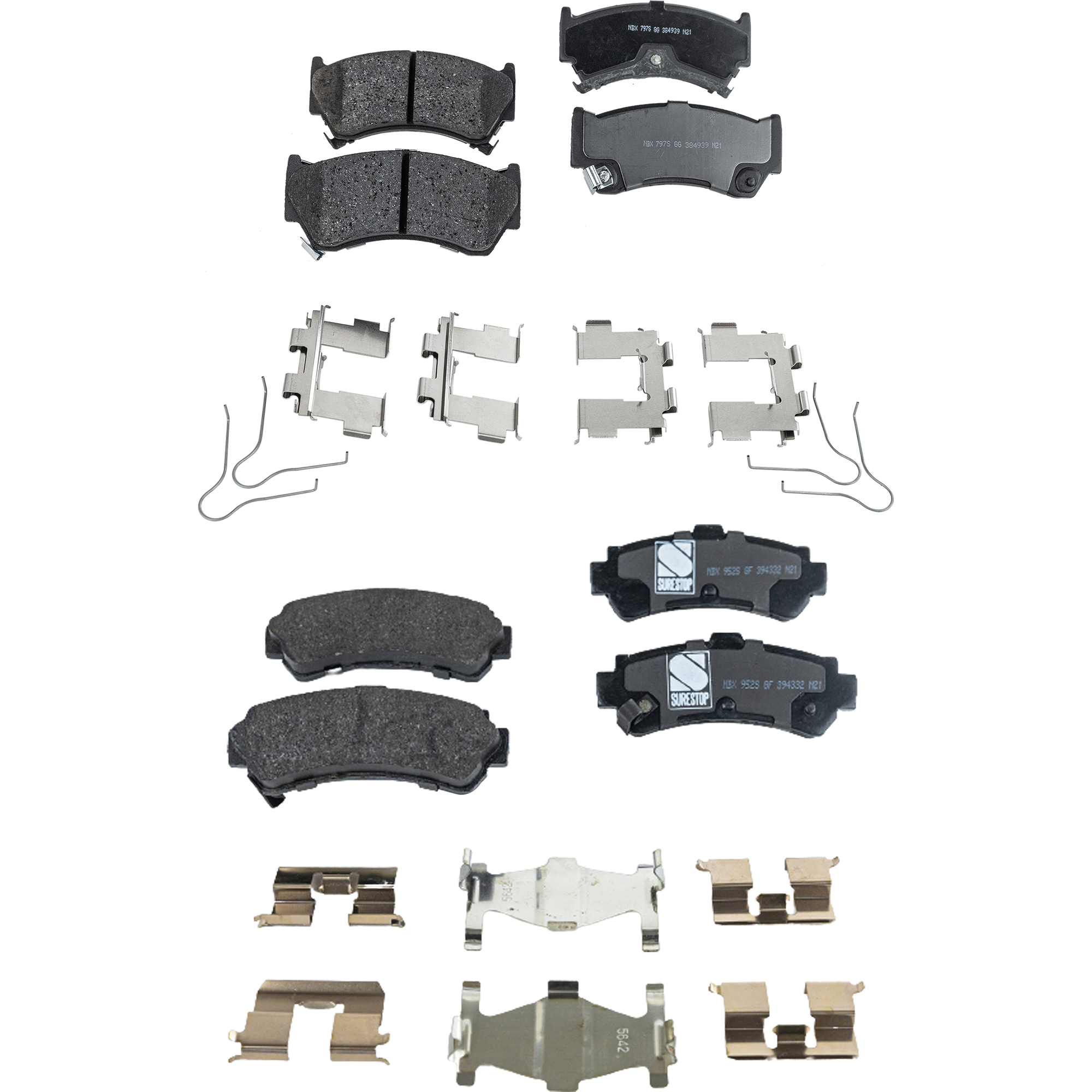 AM 200SX 95-98 SENTRA 95-99 FRONT AND REAR BRAKE PAD SET 4 Wheel Set SKU SET STPSSCP668-4 OEM 4106001A00-410600M891-410600M8