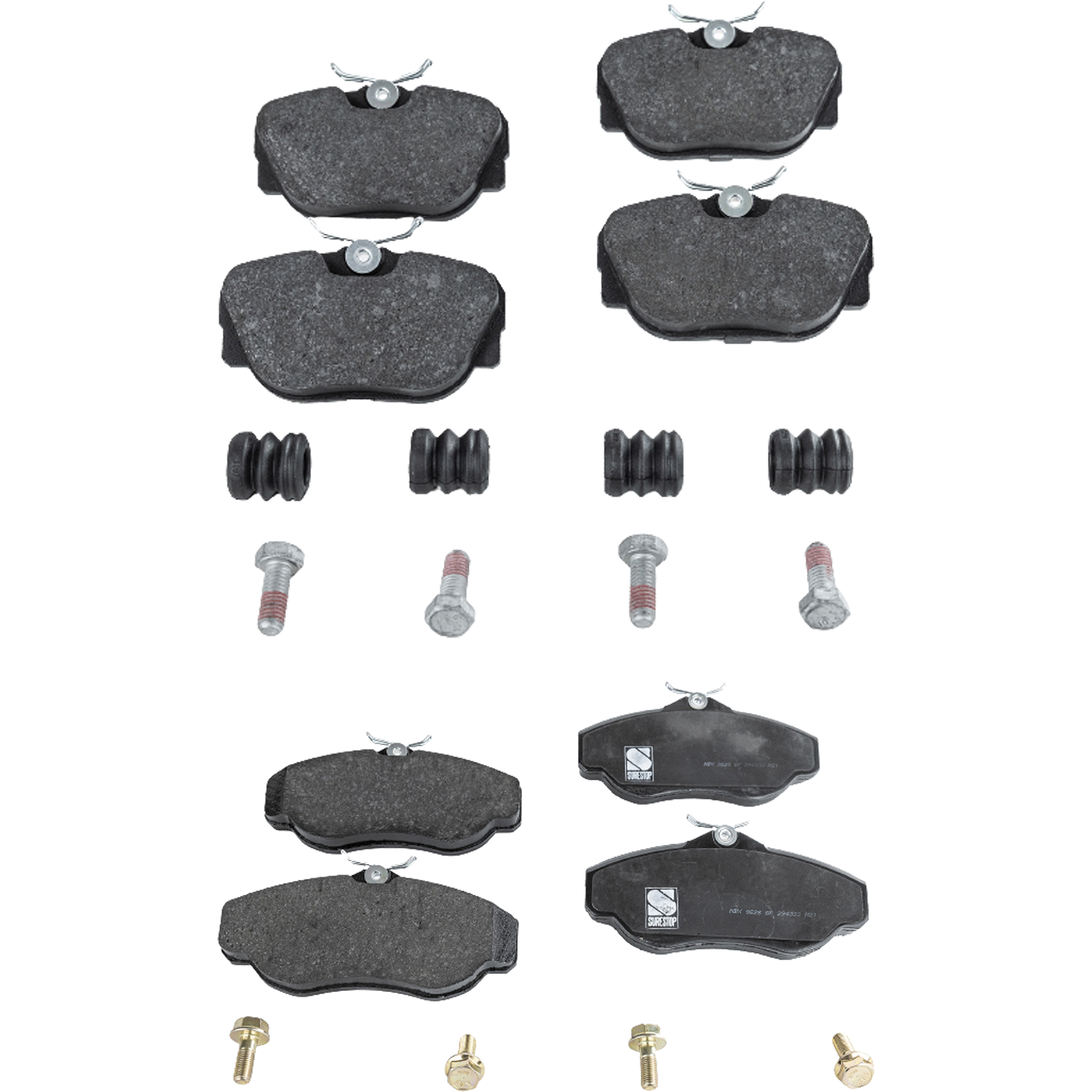 AM DISCOVERY 99-99 FRONT AND REAR BRAKE PAD SET 4 Wheel Set SKU SET STPSSCP676-4 OEM 34111156899-34111157747-341111